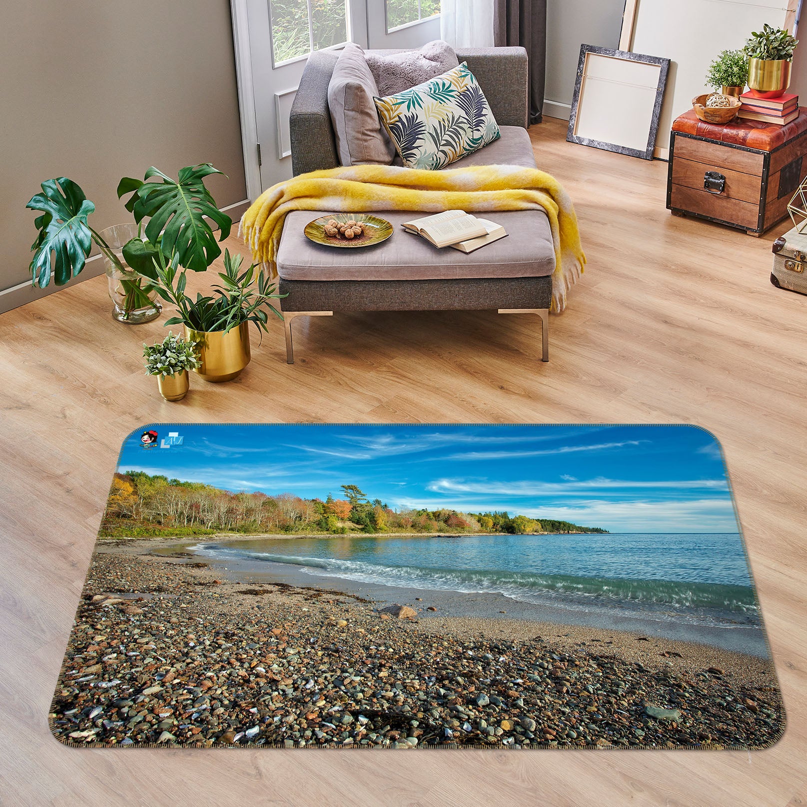 3D Coastline Color 62205 Kathy Barefield Rug Non Slip Rug Mat