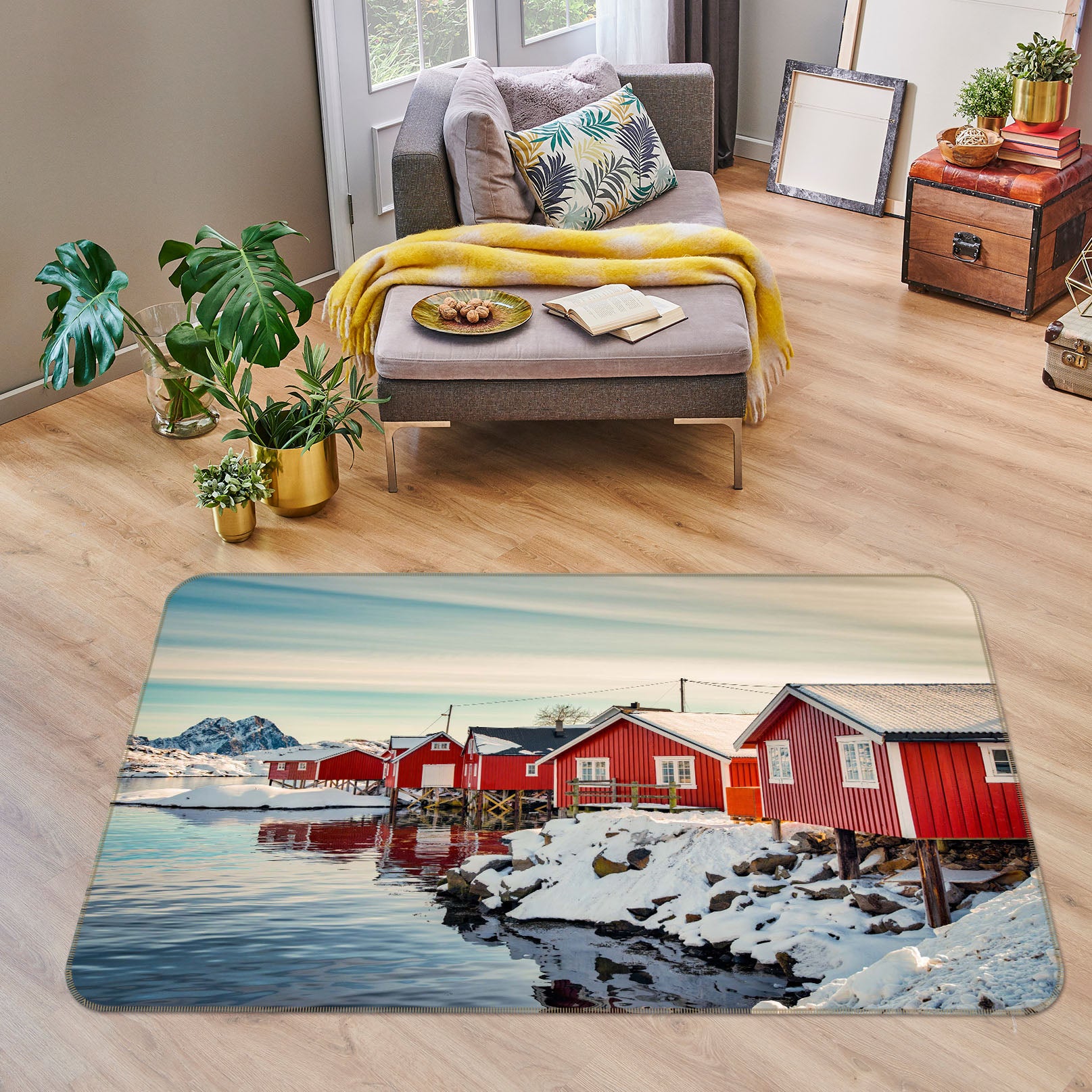 3D Red House 1123 Marco Carmassi Rug Non Slip Rug Mat