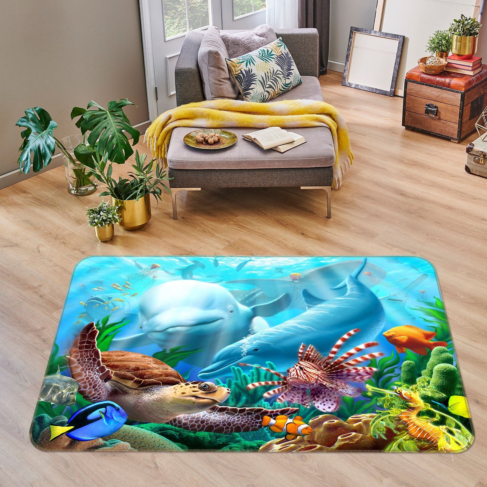 3D The Underwater World 1061 Jerry LoFaro Rug Non Slip Rug Mat