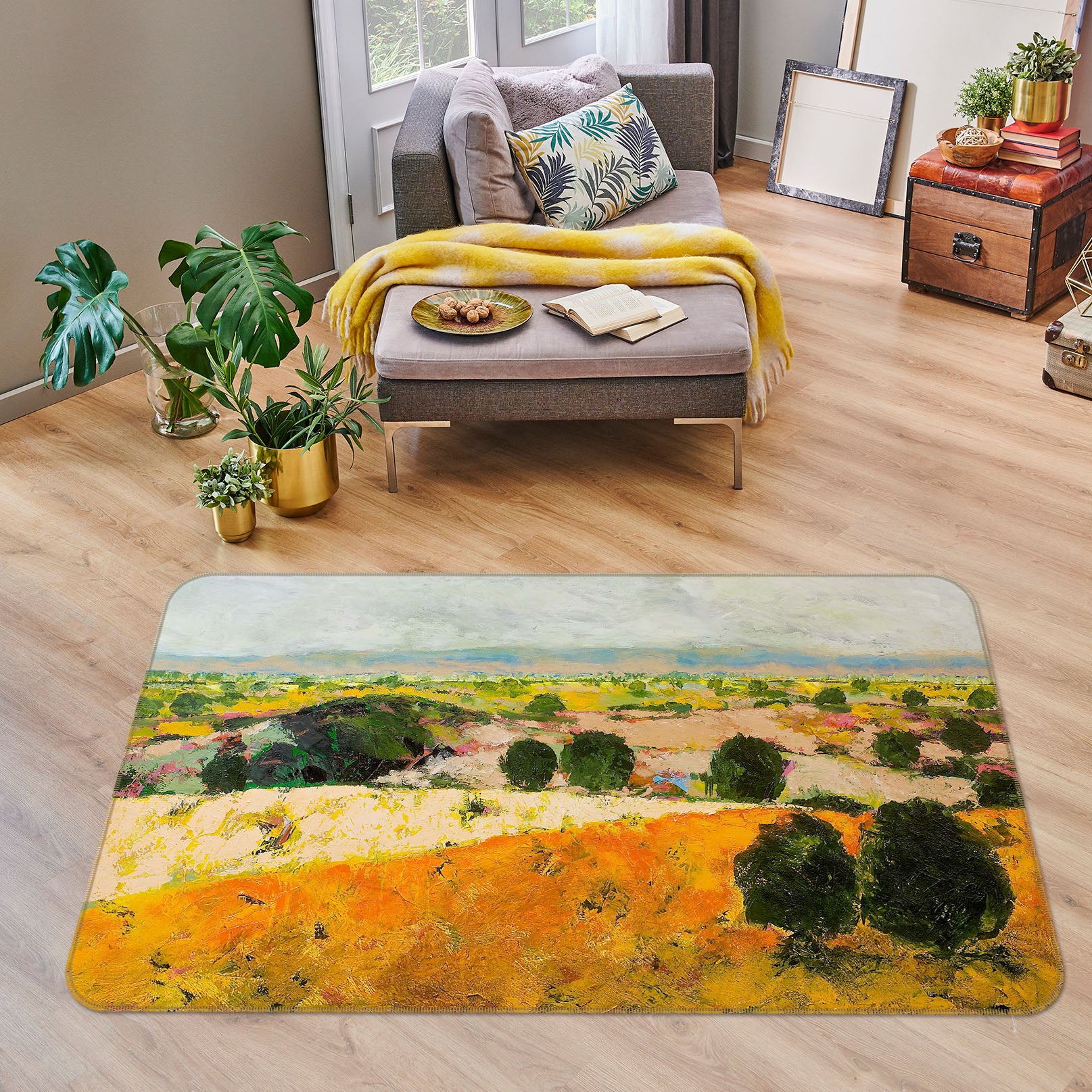 3D Grassland Saplings 1027 Allan P. Friedlander Rug Non Slip Rug Mat