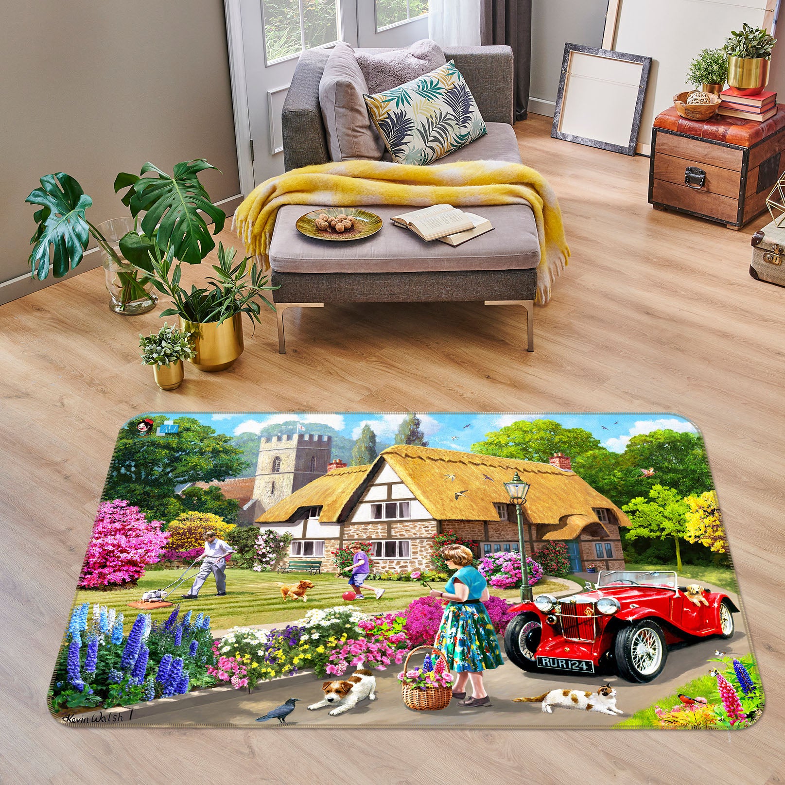 3D Harmony Town 013 Kevin Walsh Rug Non Slip Rug Mat