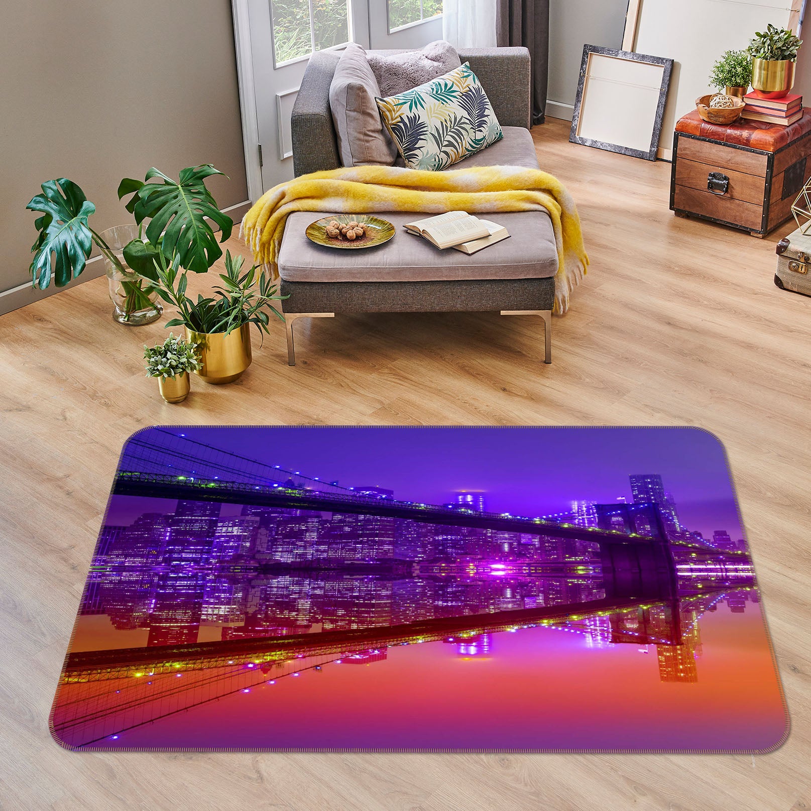 3D City Lights 1066 Marco Carmassi Rug Non Slip Rug Mat