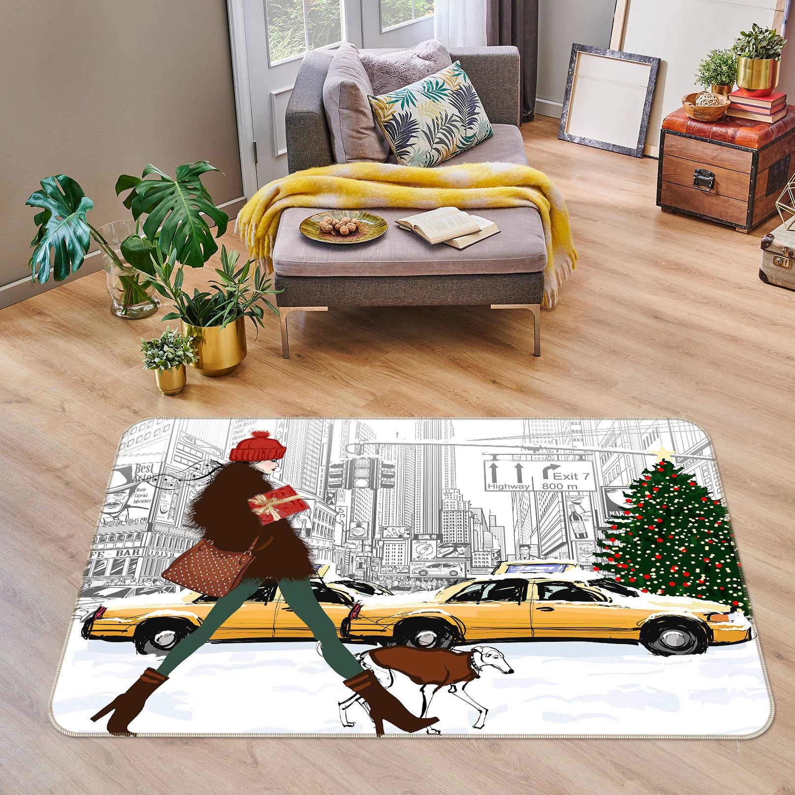 3D Puppy Car 1036 Non Slip Rug Mat