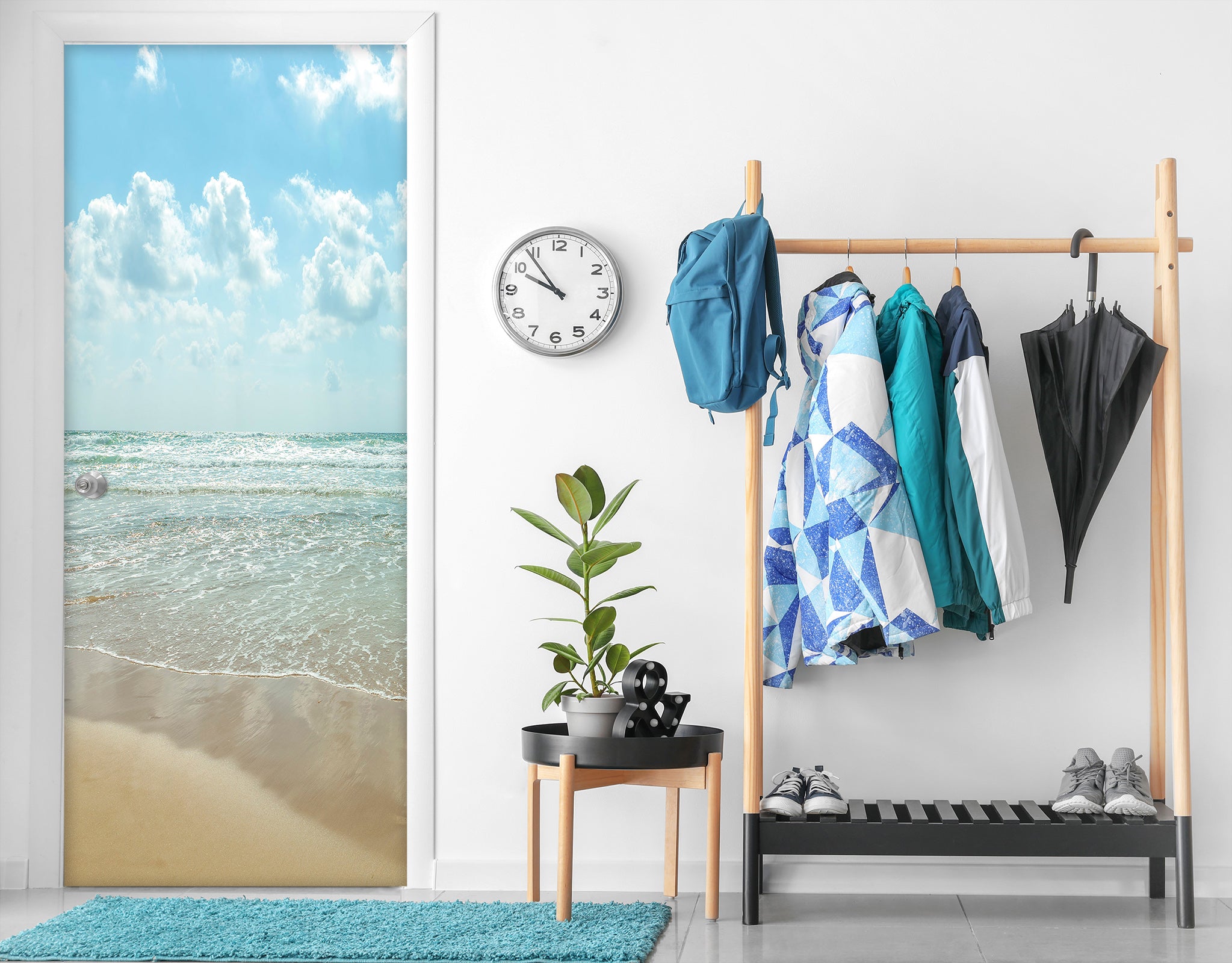 3D Seaside Beach 106113 Assaf Frank Door Mural