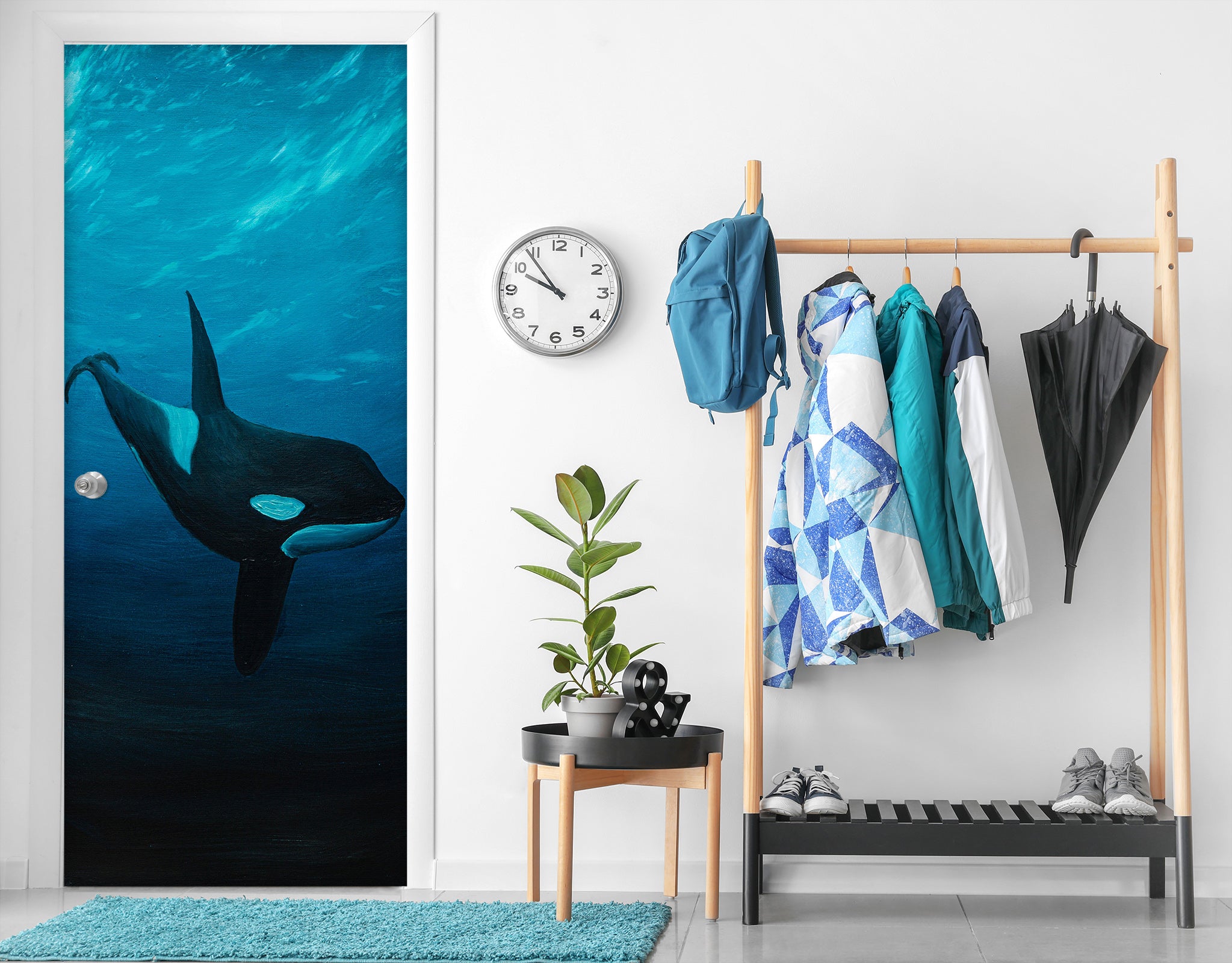 3D Whale 9447 Marina Zotova Door Mural