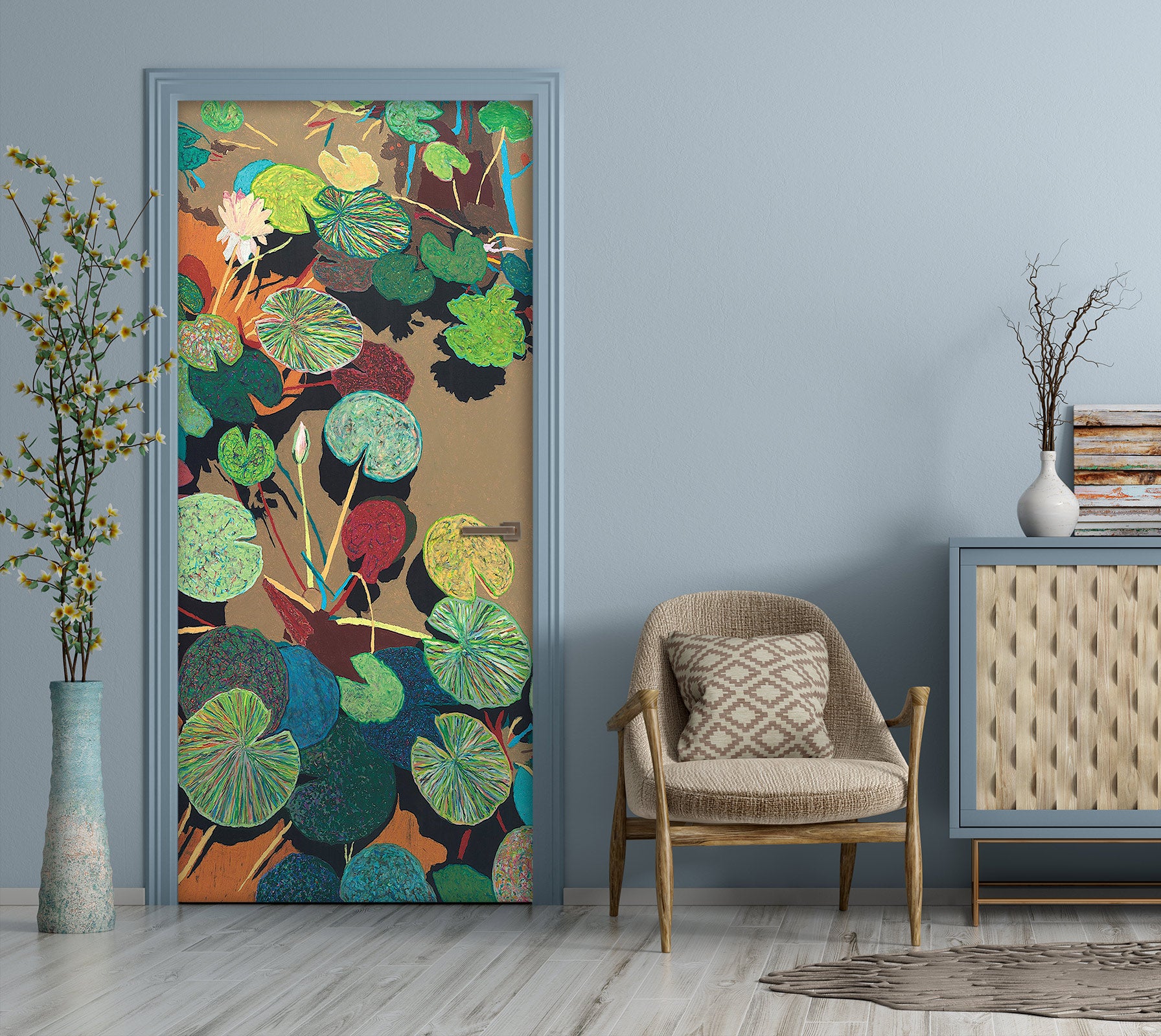3D Lotus Leaf Pond 93224 Allan P. Friedlander Door Mural