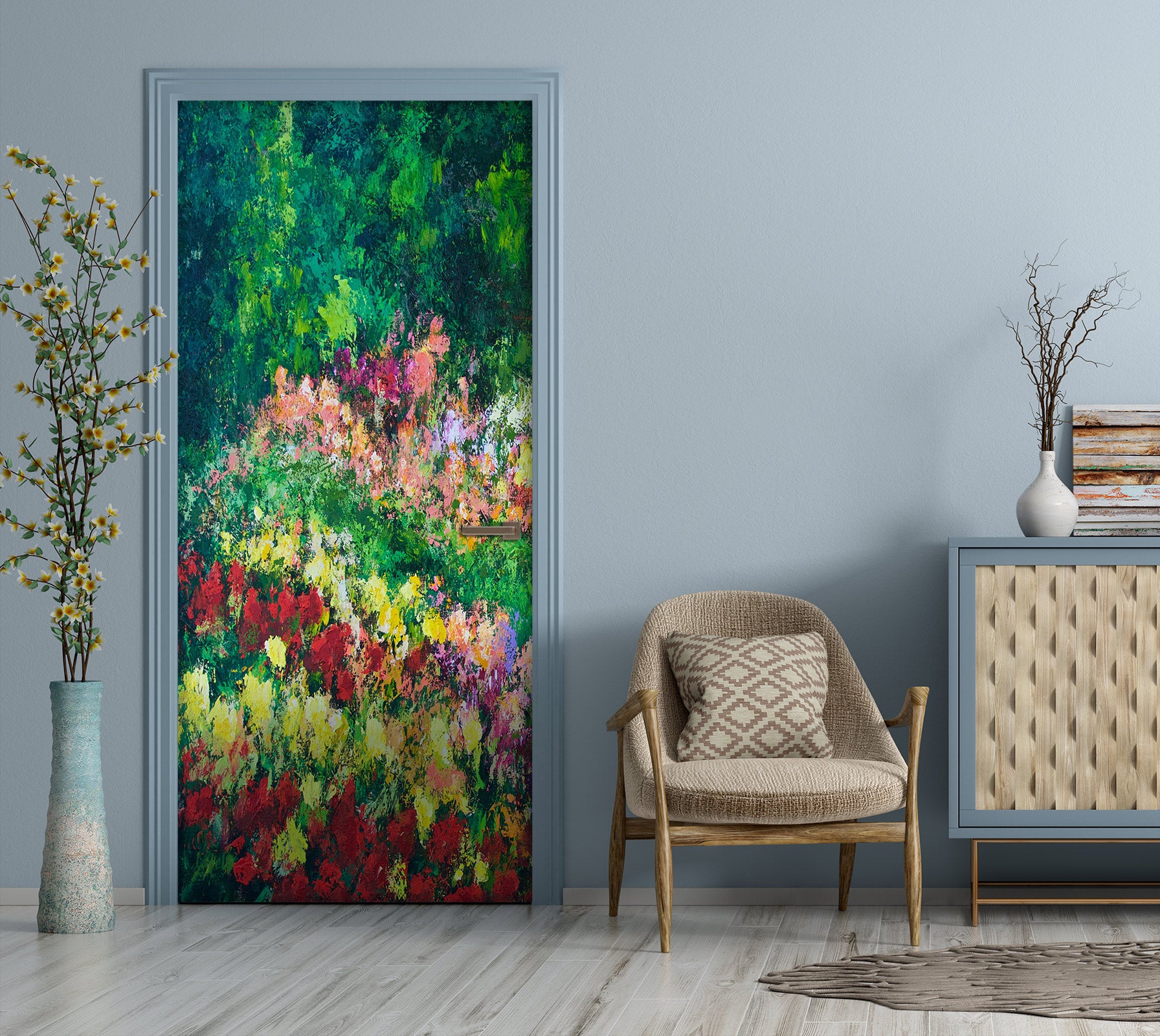 3D Flower Bush Garden 93110 Allan P. Friedlander Door Mural