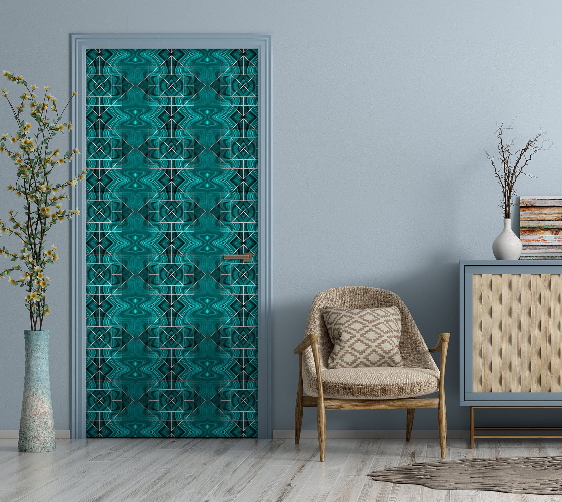 3D Green Pattern 10273 Andrea Haase Door Mural