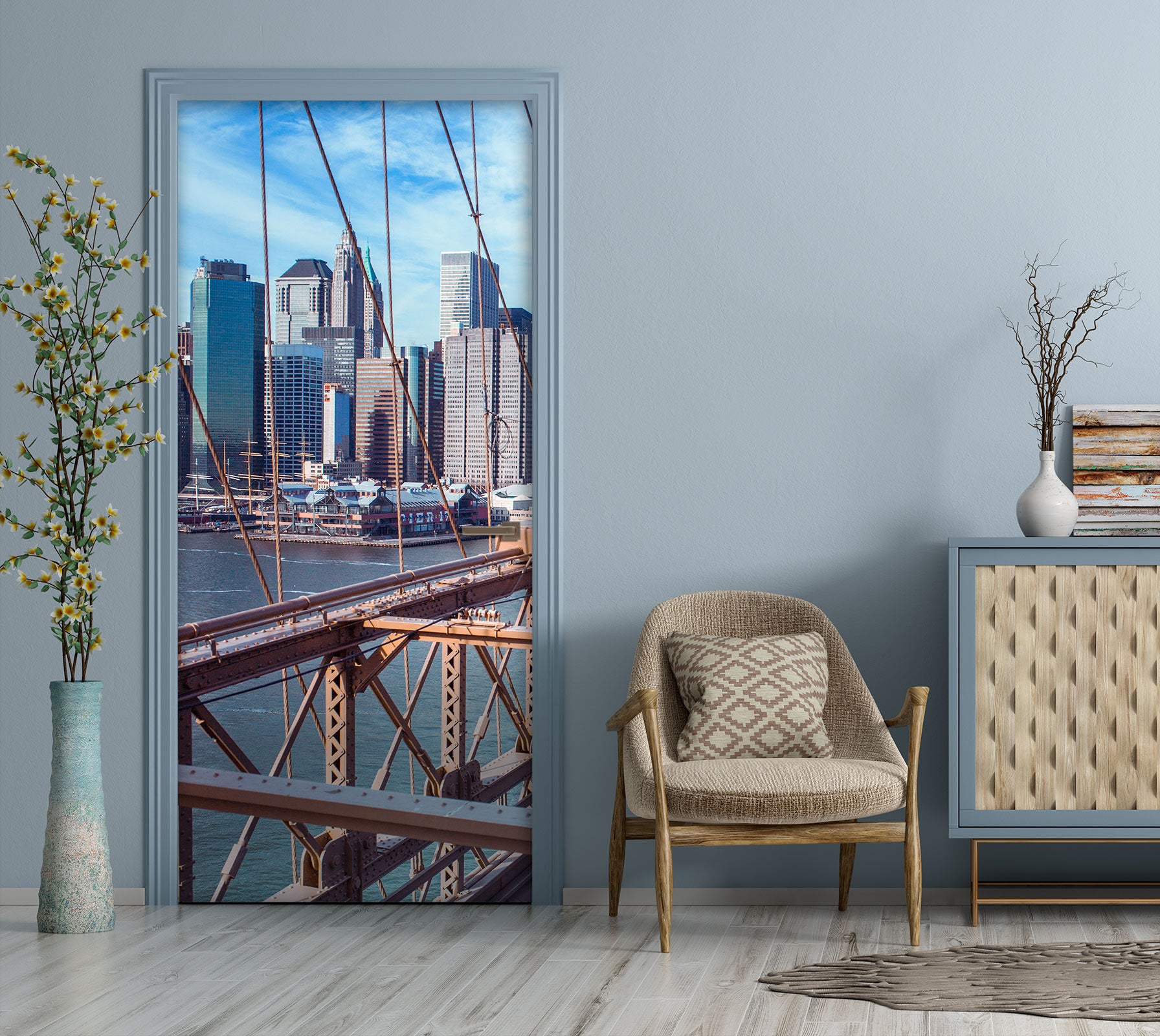3D Bridge Harbour Building 10711 Assaf Frank Door Mural