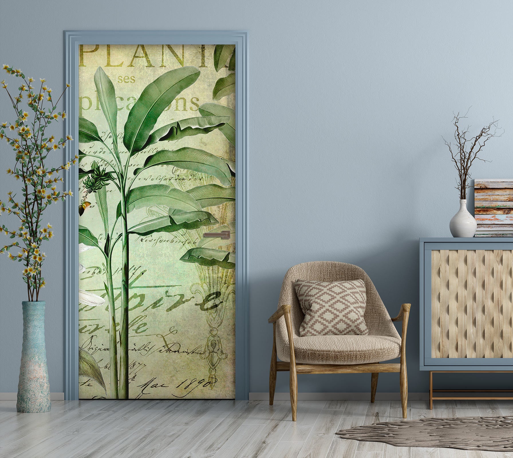 3D Green Leaf Pattern 11920 Andrea Haase Door Mural