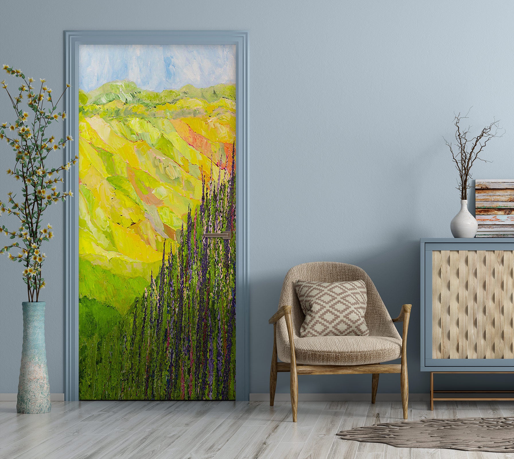 3D Lawn Hillside Trees 9356 Allan P. Friedlander Door Mural