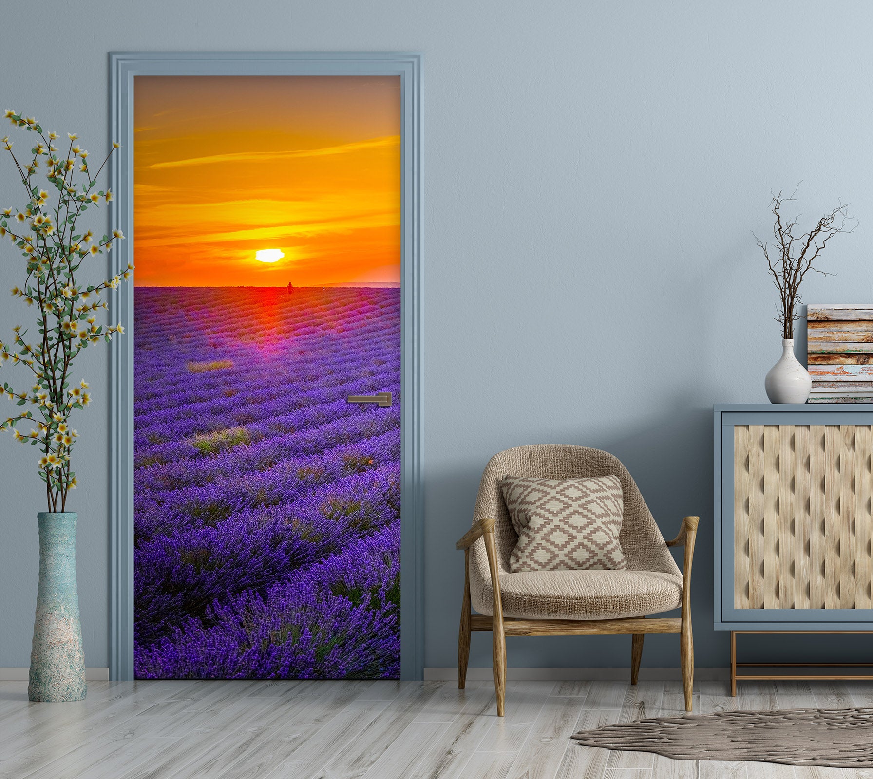 3D Purple Lavender 122145 Marco Carmassi Door Mural