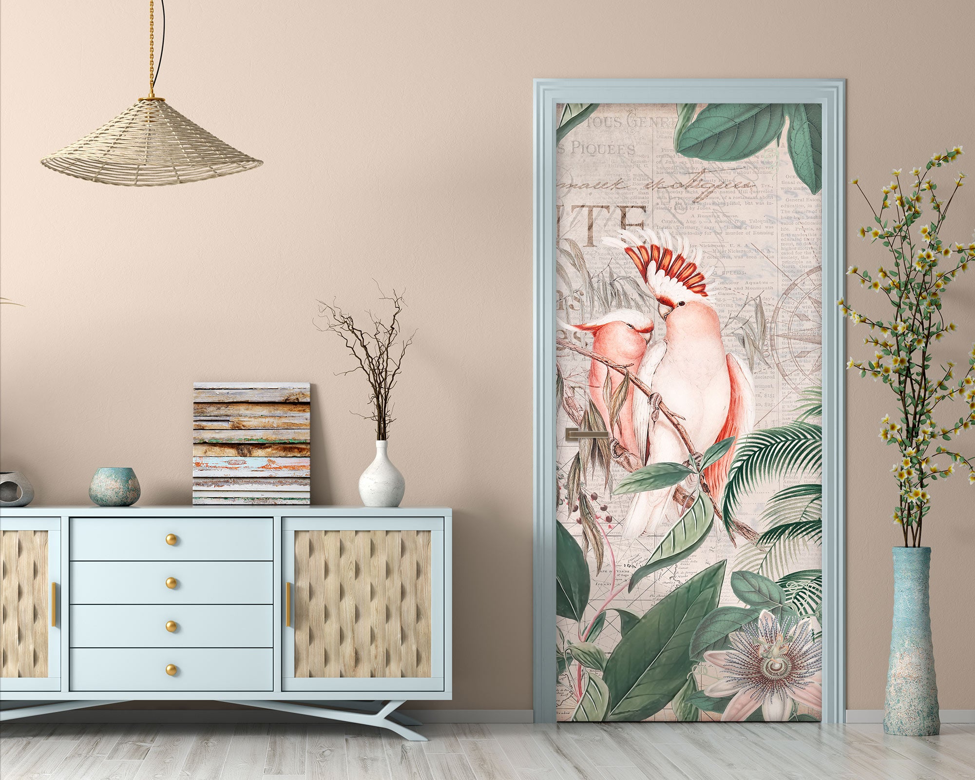 3D Parrot Branch 11944 Andrea Haase Door Mural
