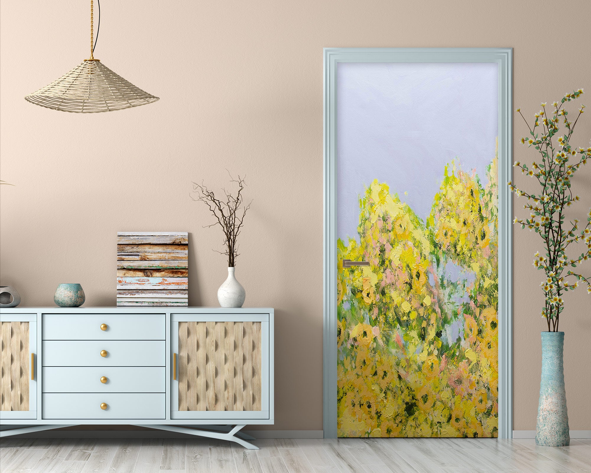 3D Yellow Floral Clump 93210 Allan P. Friedlander Door Mural
