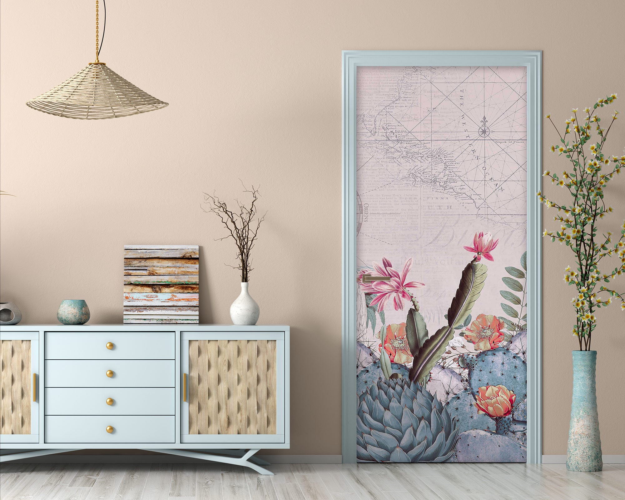 3D Plant Cactus Flowers 118112 Andrea Haase Door Mural