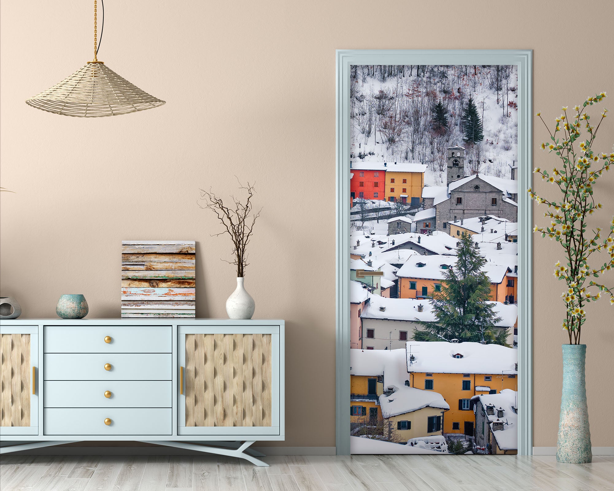 3D House Snow 119187 Marco Carmassi Door Mural