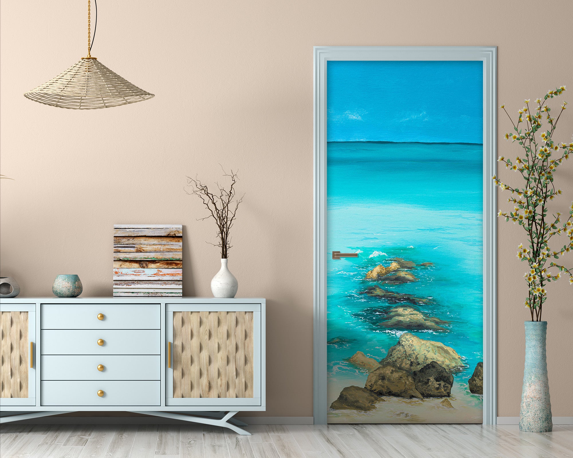 3D Seawater Stone 9425 Marina Zotova Door Mural