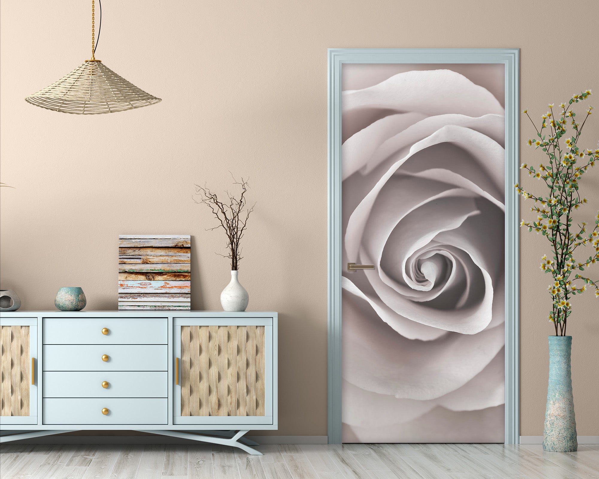 3D Rose Flower 10669 Assaf Frank Door Mural