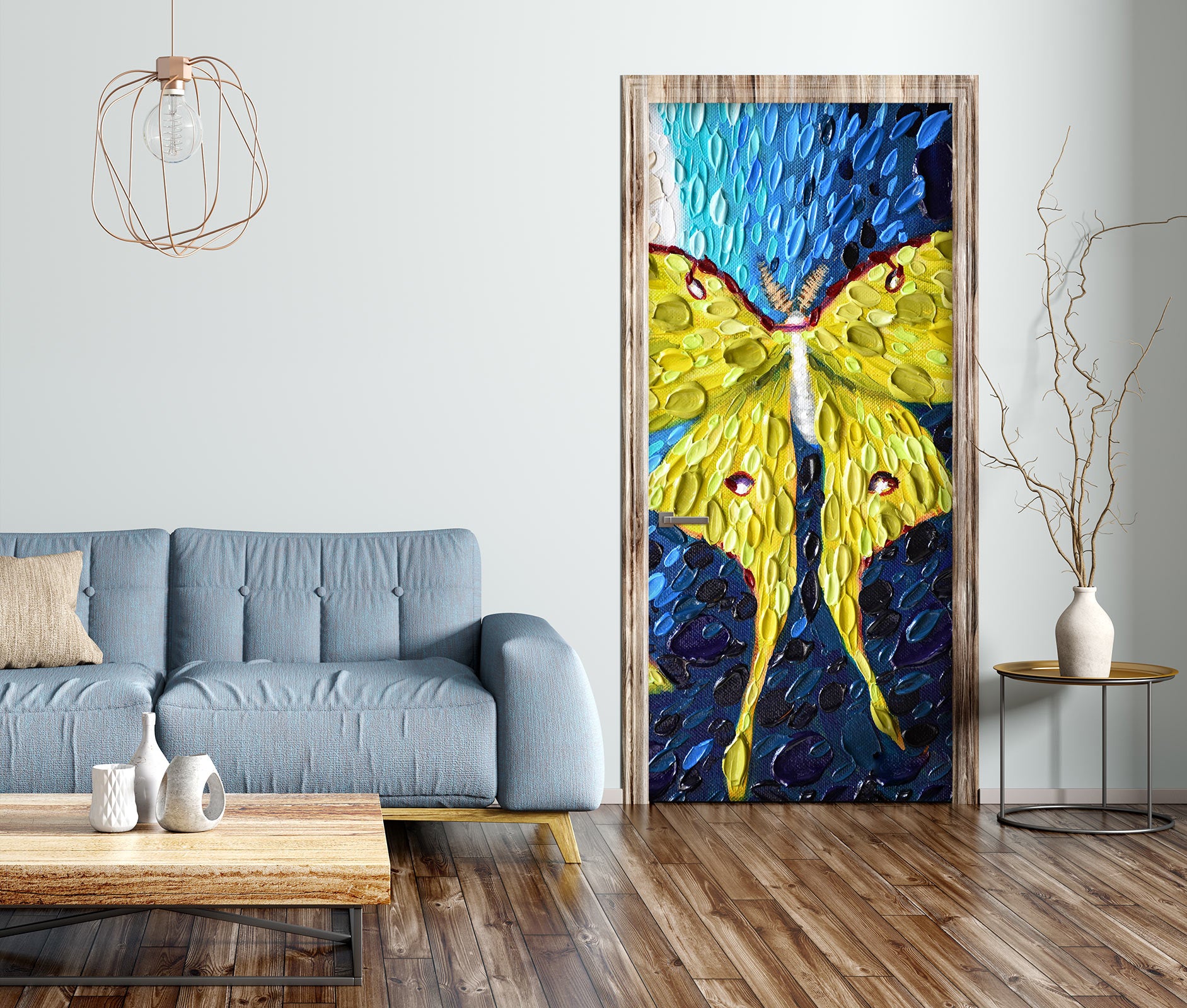 3D Yellow Butterfly 112213 Dena Tollefson Door Mural