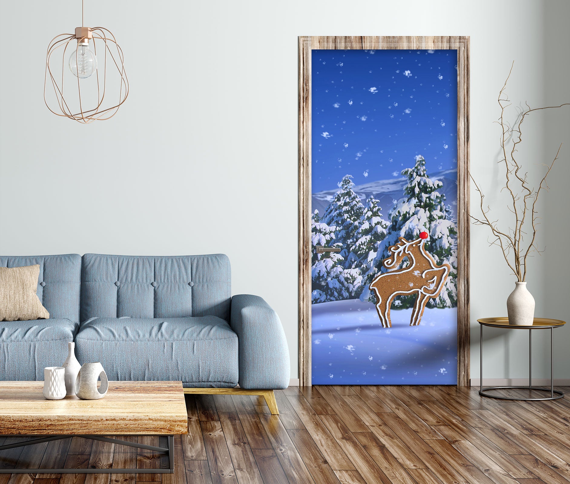 3D Snow Trees 112133 Jerry LoFaro Door Mural