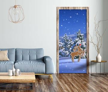 3D Snow Trees 112133 Jerry LoFaro Door Mural
