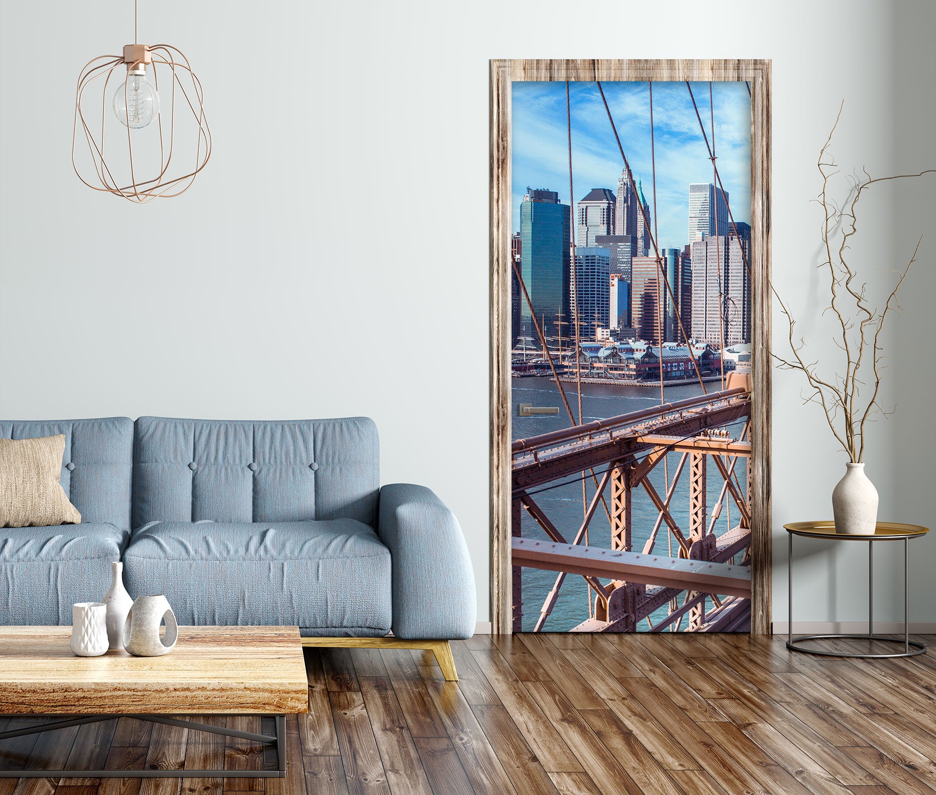 3D Bridge Harbour Building 10711 Assaf Frank Door Mural