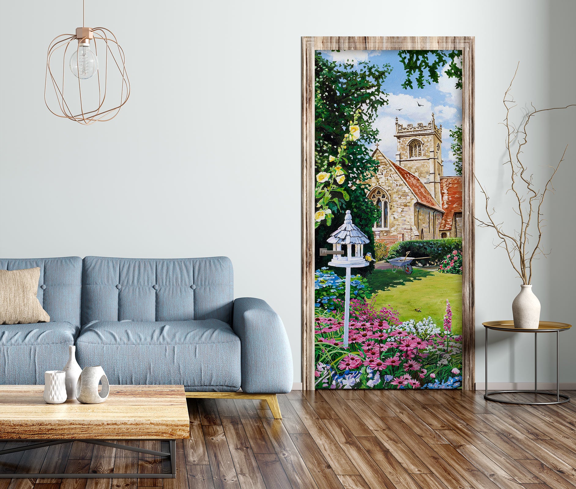 3D Flower Bush Building 103180 Trevor Mitchell Door Mural