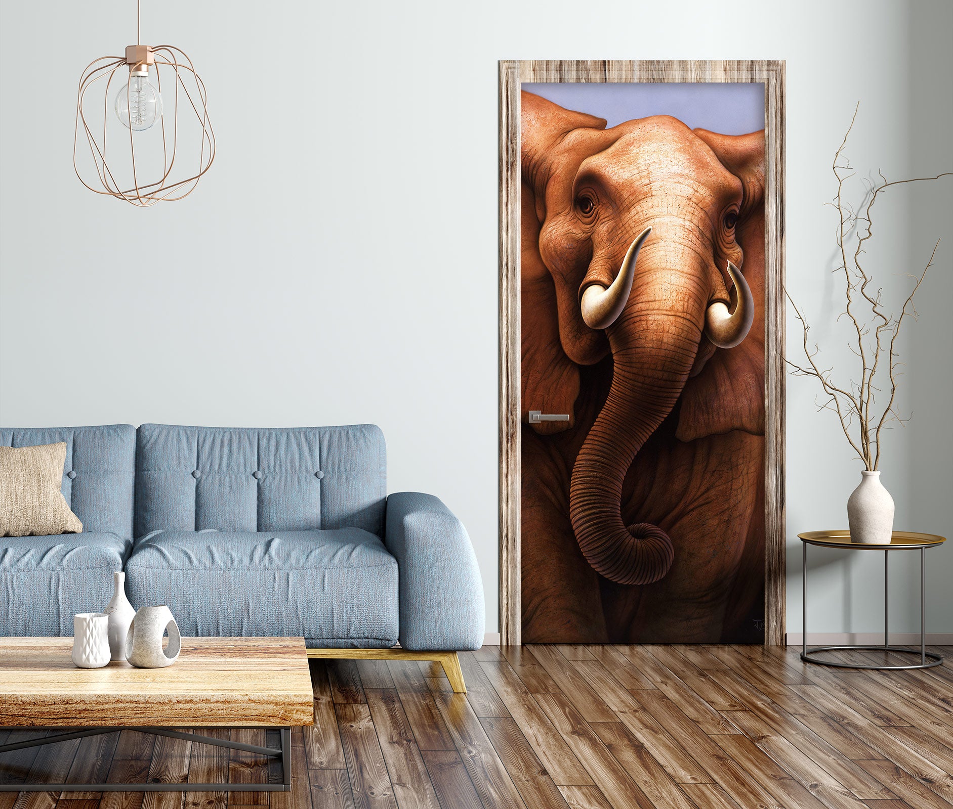 3D Elephant 112127 Jerry LoFaro Door Mural