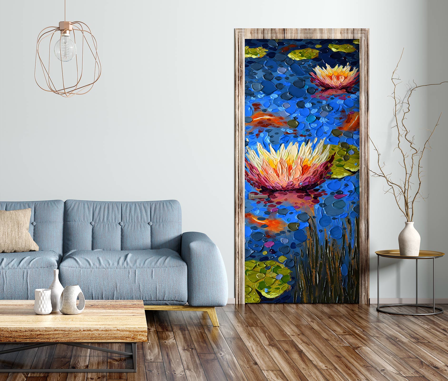 3D Lotus Pond 112210 Dena Tollefson Door Mural