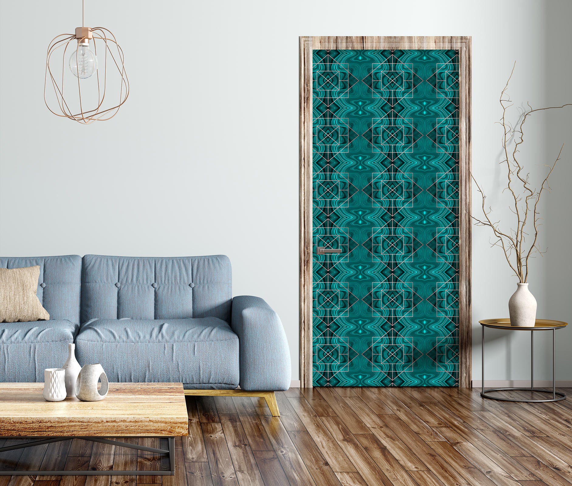 3D Green Pattern 10273 Andrea Haase Door Mural