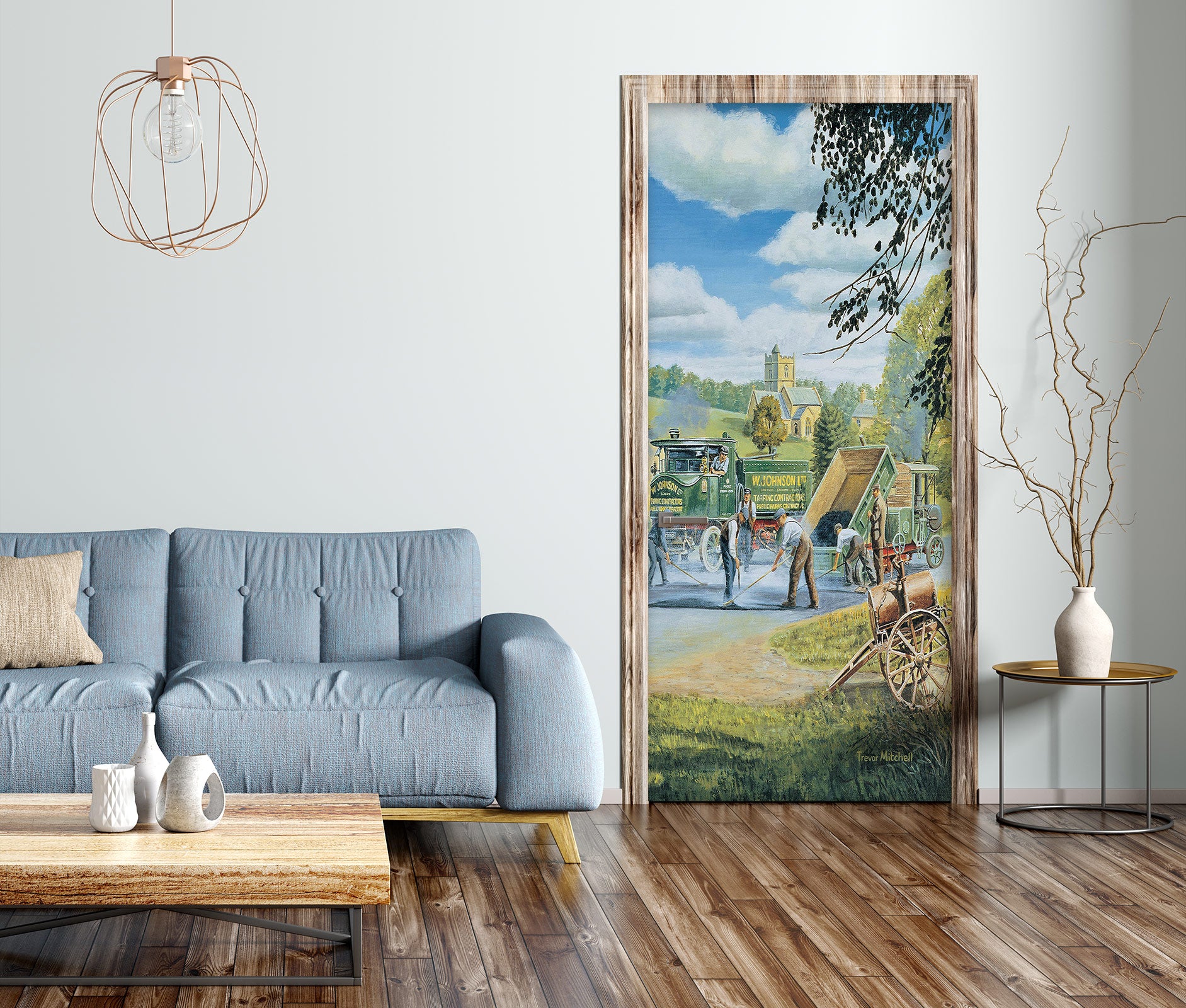 3D Grassland Carriage 103171 Trevor Mitchell Door Mural