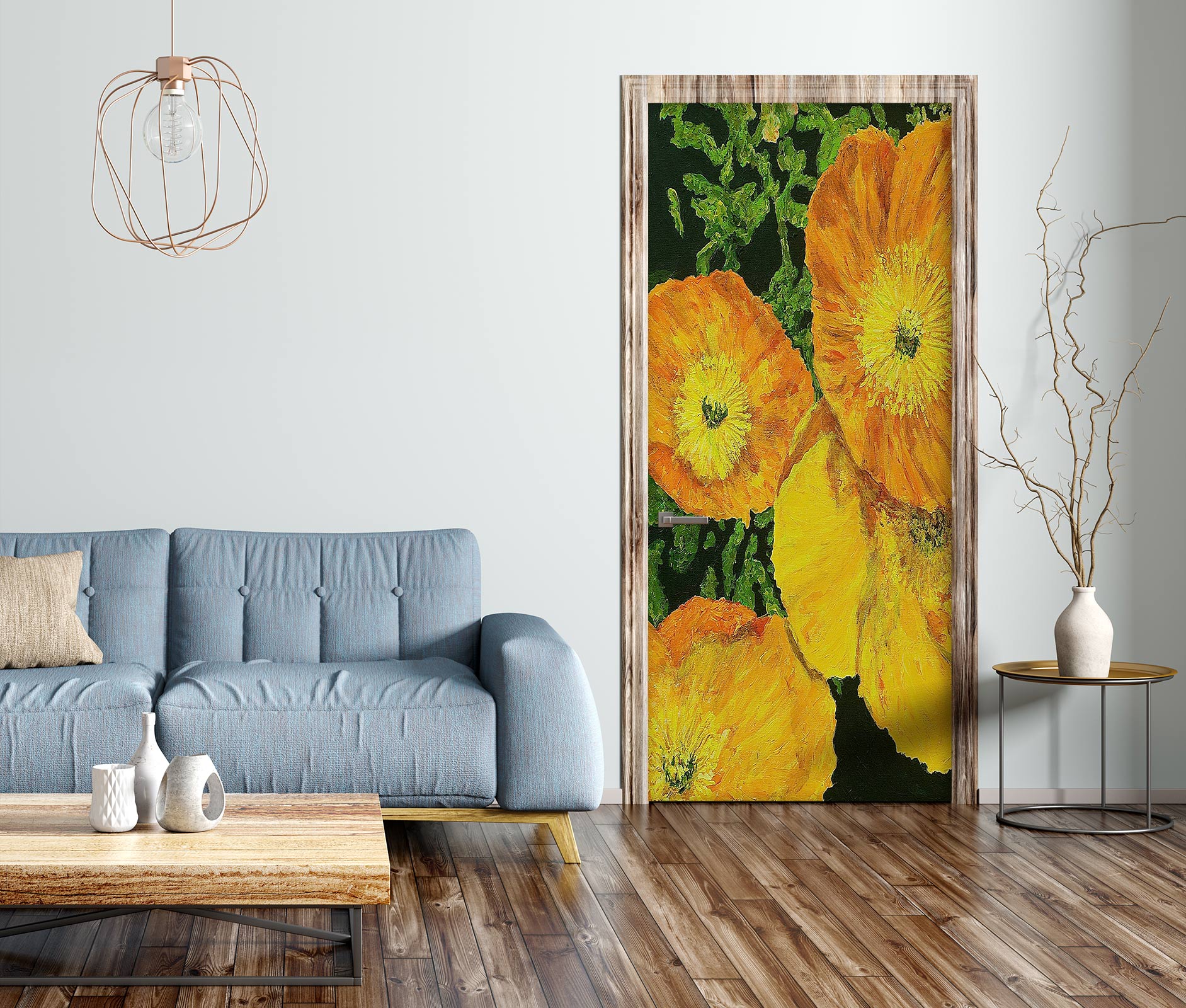 3D Yellow Flowers 9375 Allan P. Friedlander Door Mural