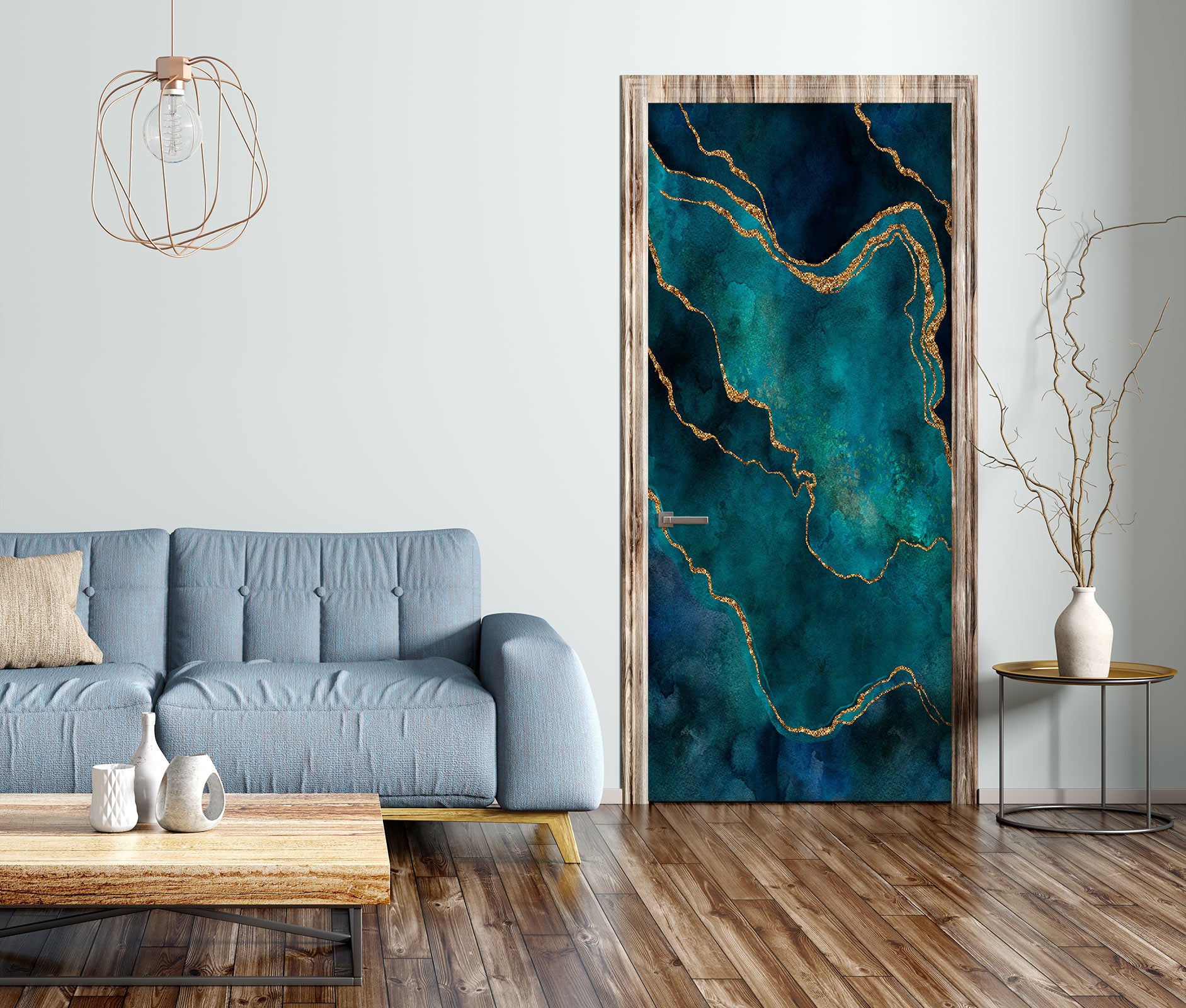 3D Green Pattern Phnom Penh 10293 Andrea Haase Door Mural