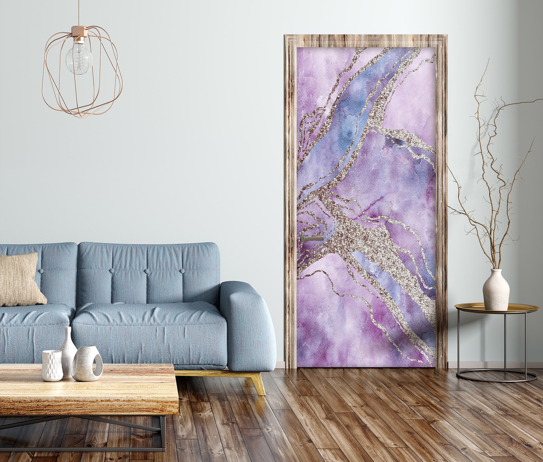 3D Light Purple Pattern 10295 Andrea Haase Door Mural