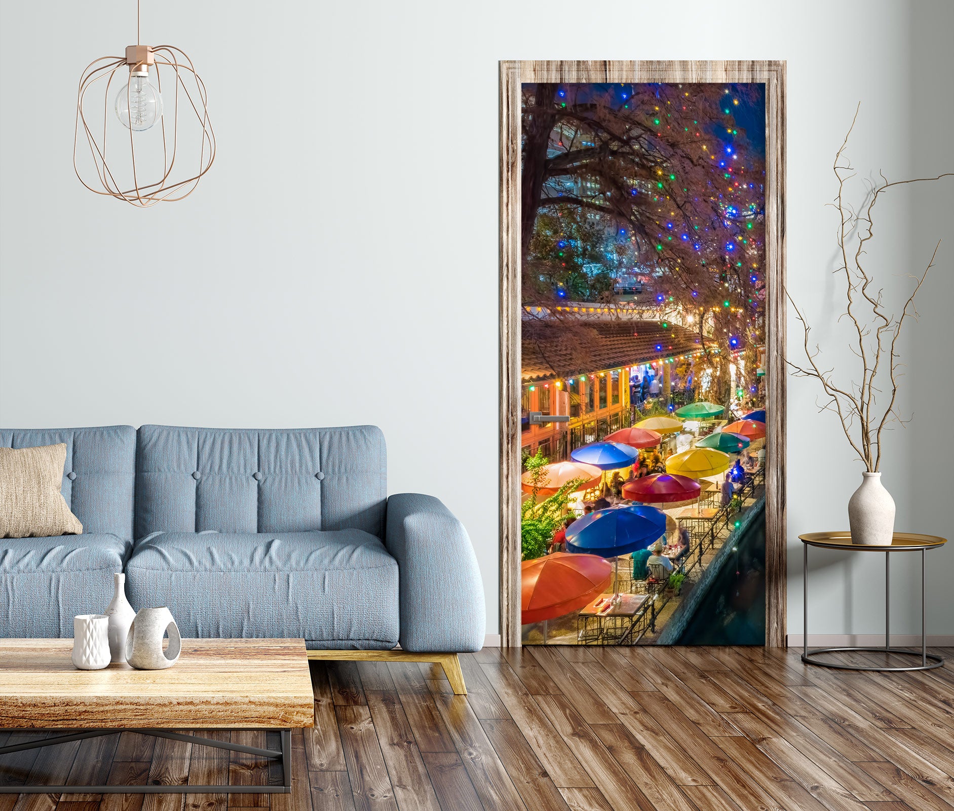 3D Colorful Umbrella 10817 Beth Sheridan Door Mural