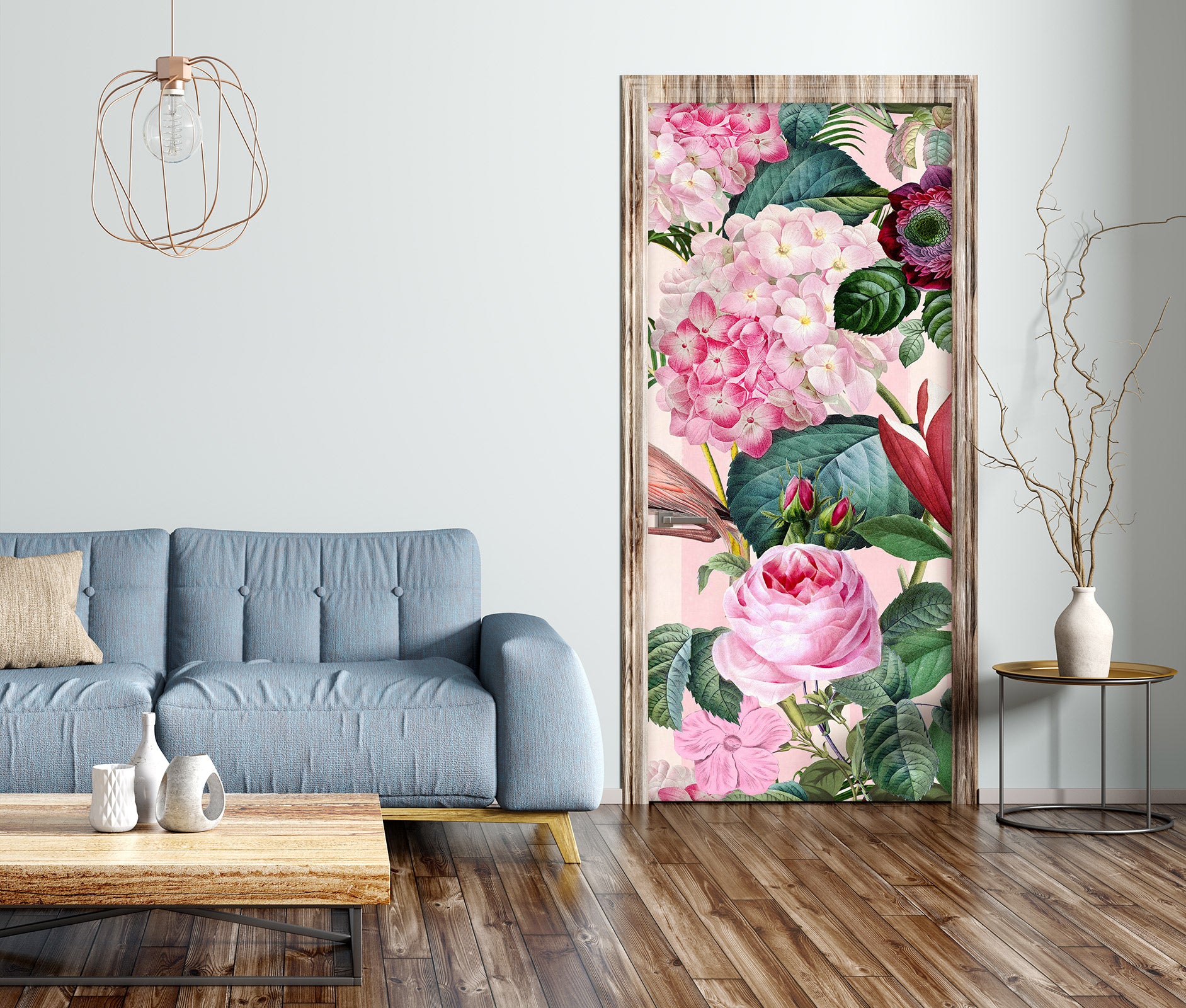 3D Pink Flower Clump 118128 Andrea Haase Door Mural
