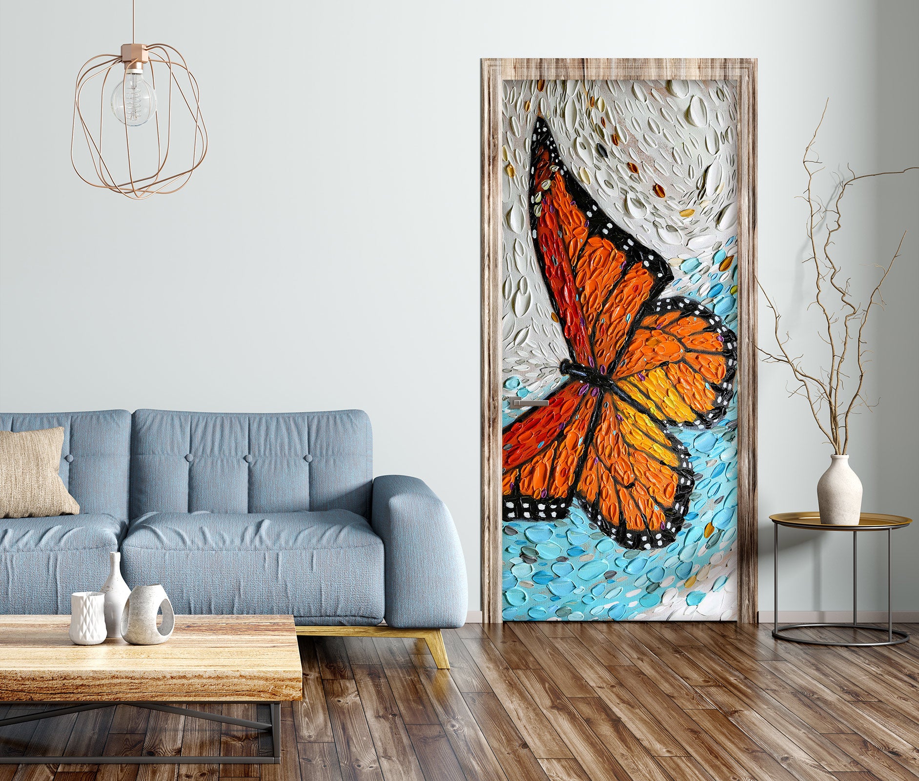 3D Brown Butterfly 11309 Dena Tollefson Door Mural