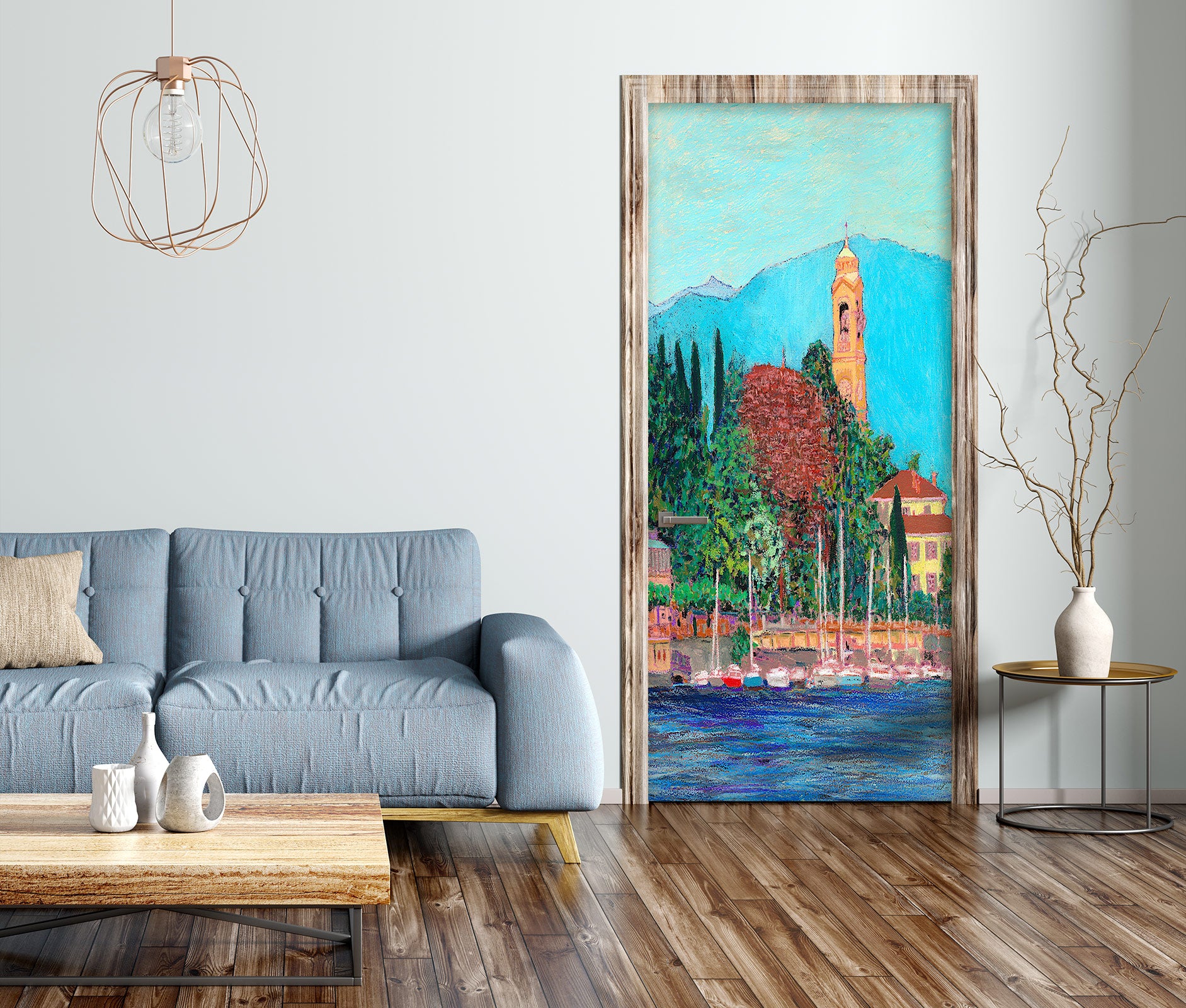 3D River Building Woods 9405 Allan P. Friedlander Door Mural