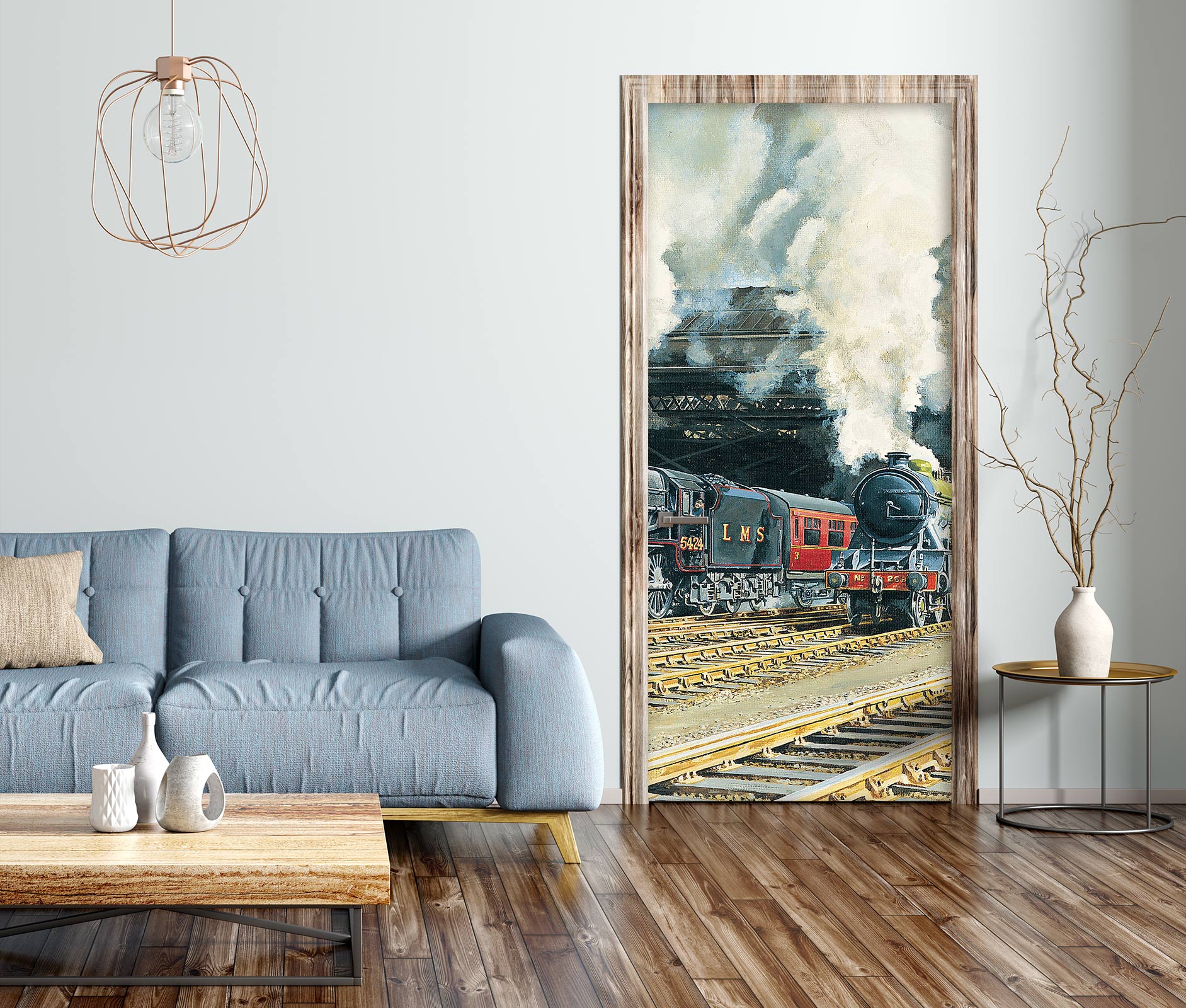 3D Steam Train 10360 Trevor Mitchell Door Mural