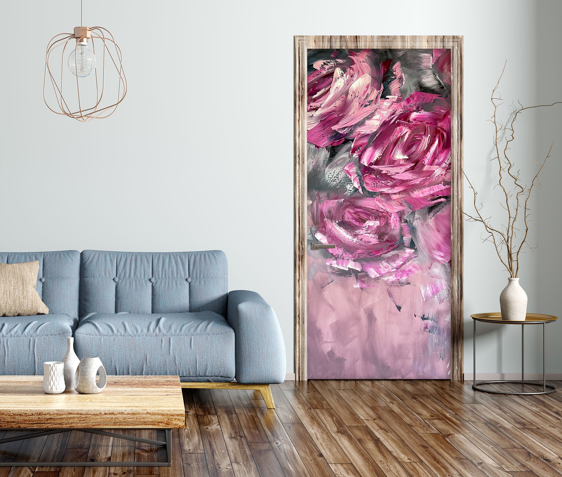3D Purple Rose 3073 Skromova Marina Door Mural