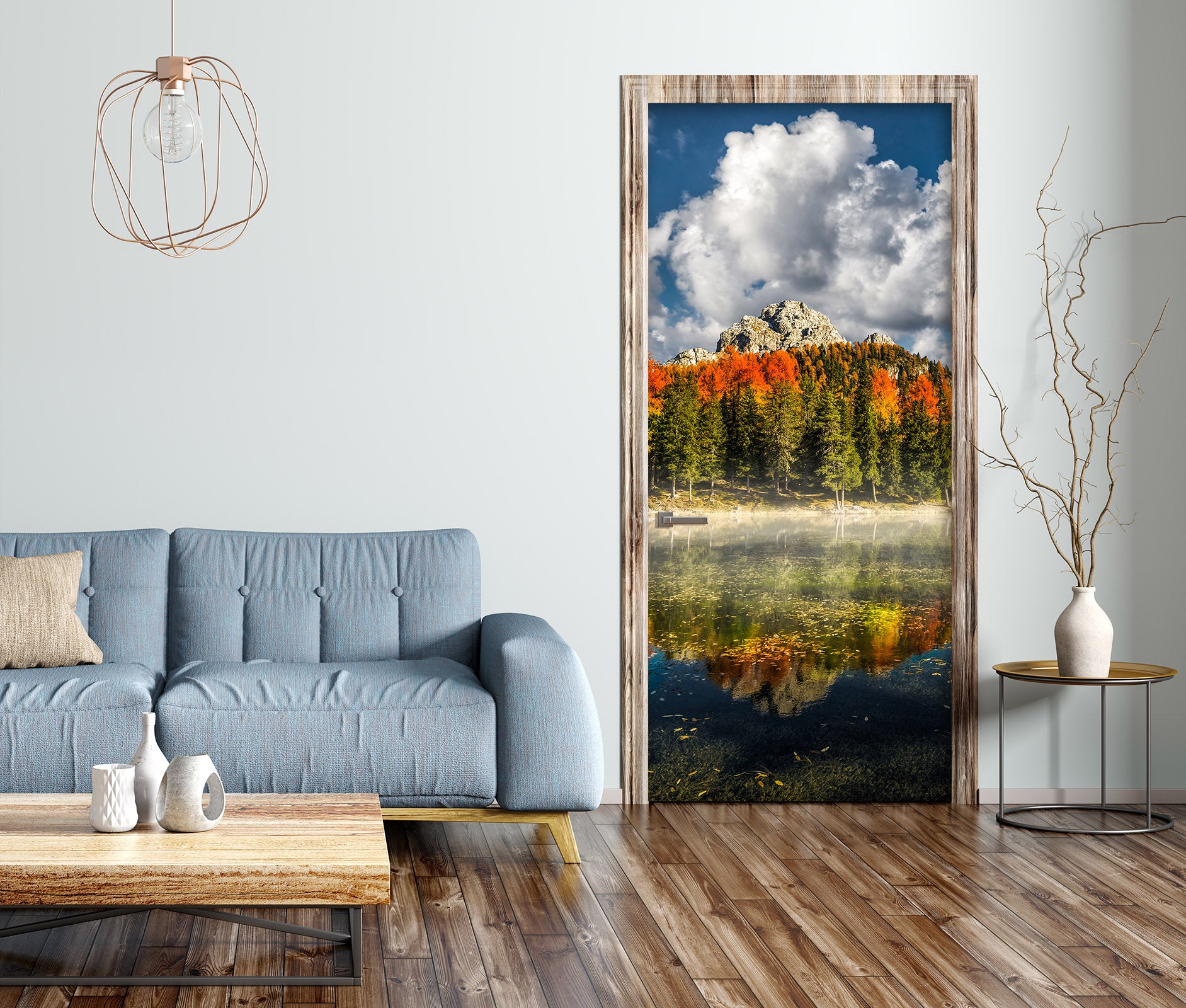 3D Forest Lake 119226 Marco Carmassi Door Mural