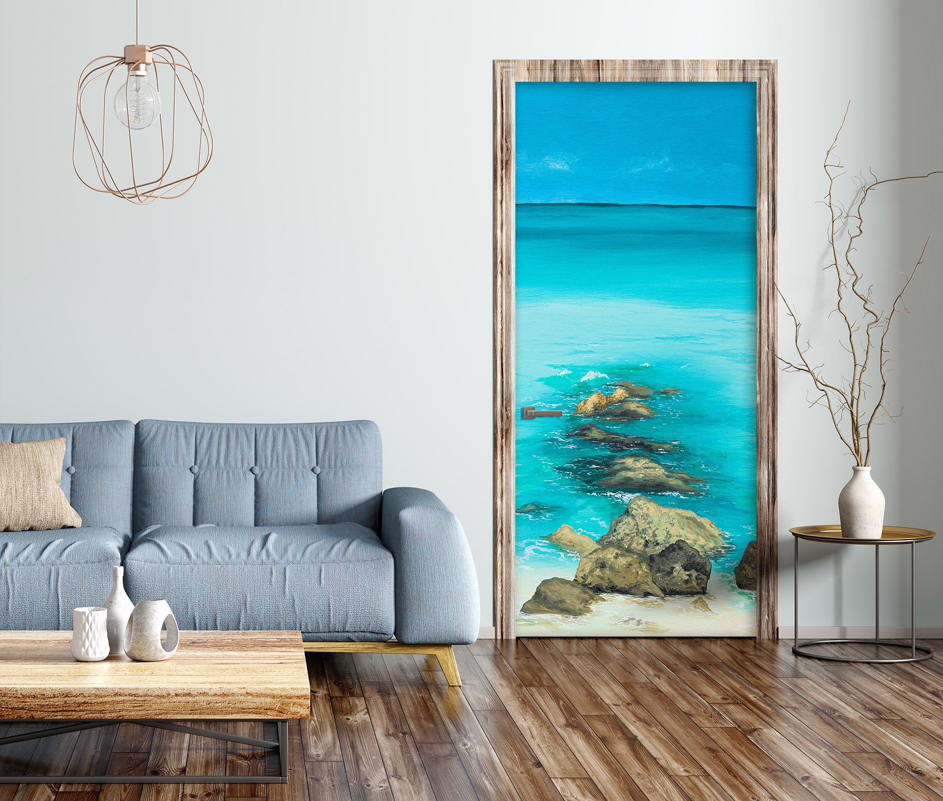 3D Seawater Stone 9425 Marina Zotova Door Mural