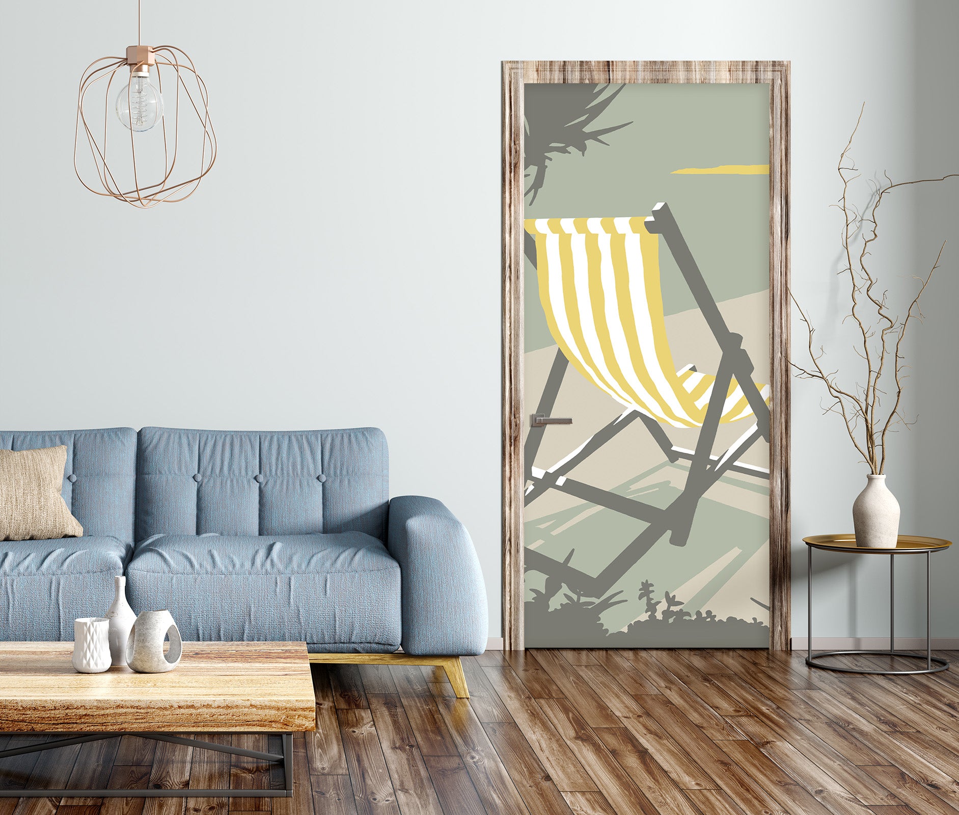 3D Recliner Yellow 9262 Steve Read Door Mural