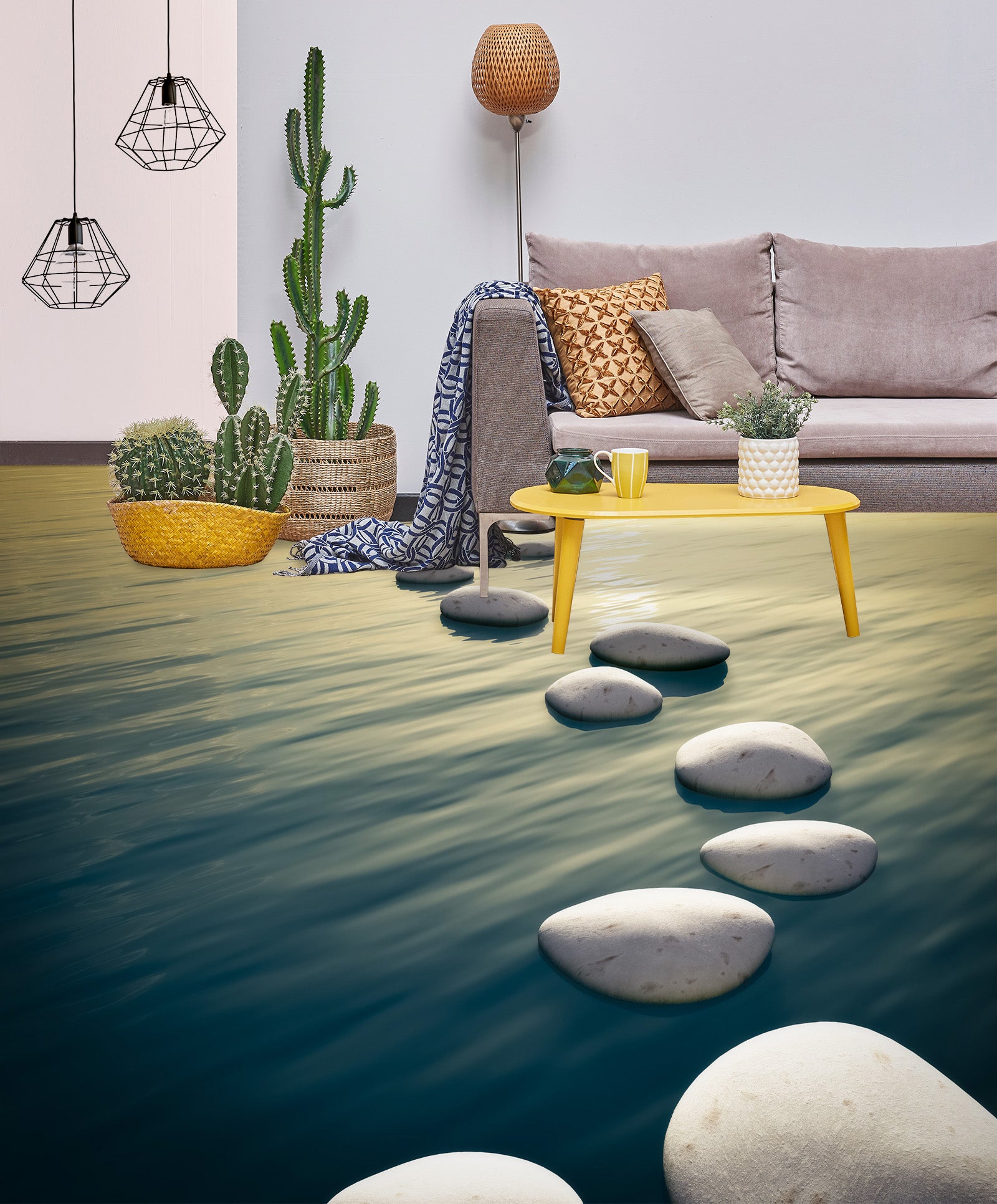 3D White Stone Road 014 Floor Mural  Wallpaper Murals Rug & Mat Print Epoxy waterproof bath floor