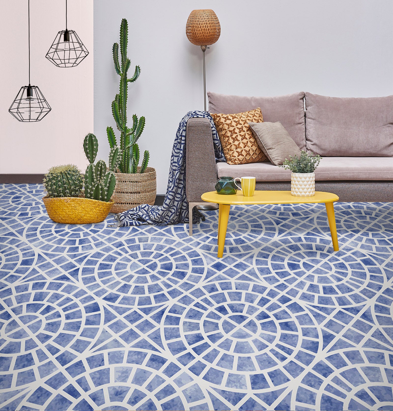 3D Blue Circular Stitching 544 Floor Mural  Wallpaper Murals Rug & Mat Print Epoxy waterproof bath floor