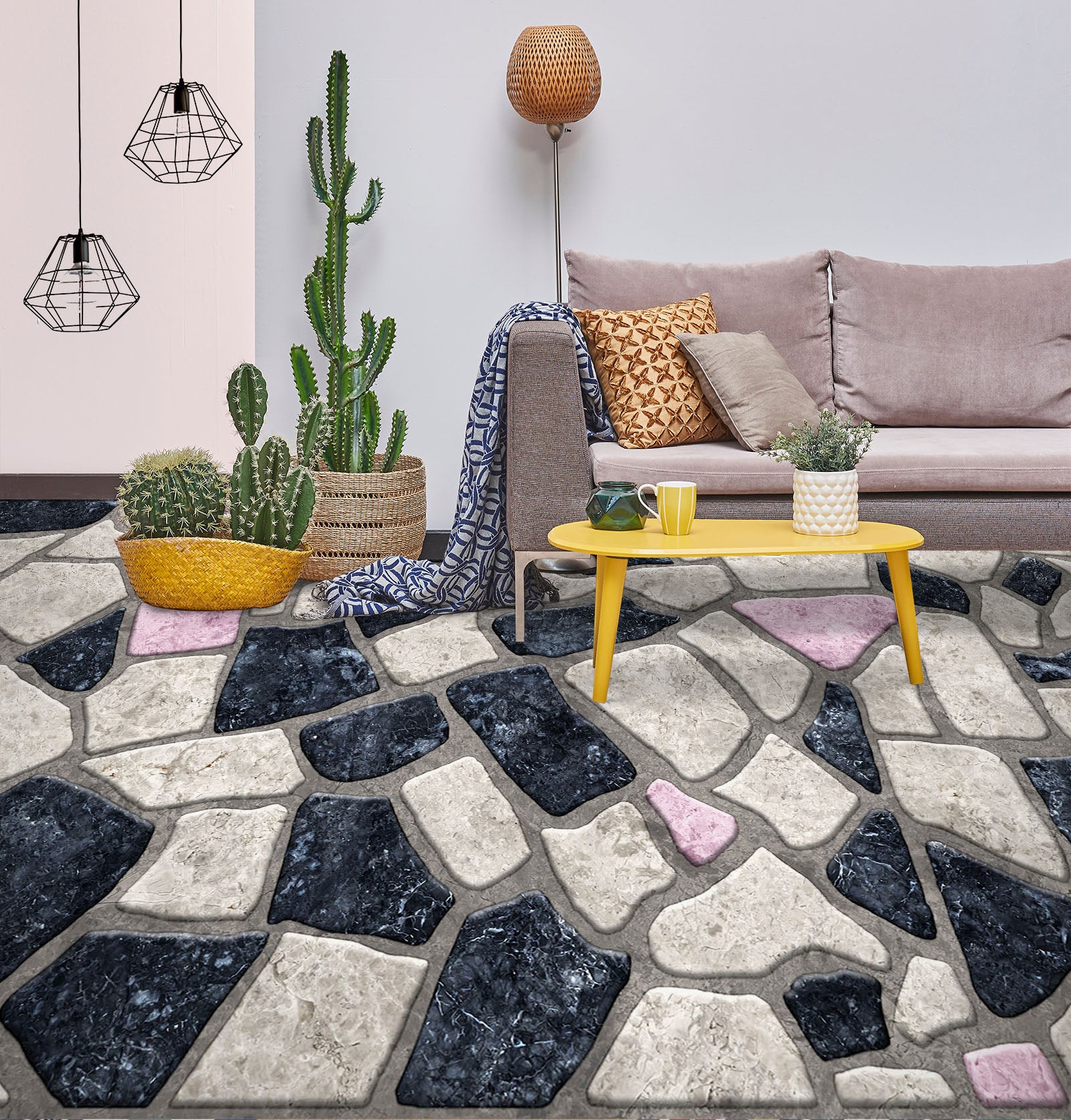 3D Three-color Stone Art 913 Floor Mural  Wallpaper Murals Rug & Mat Print Epoxy waterproof bath floor