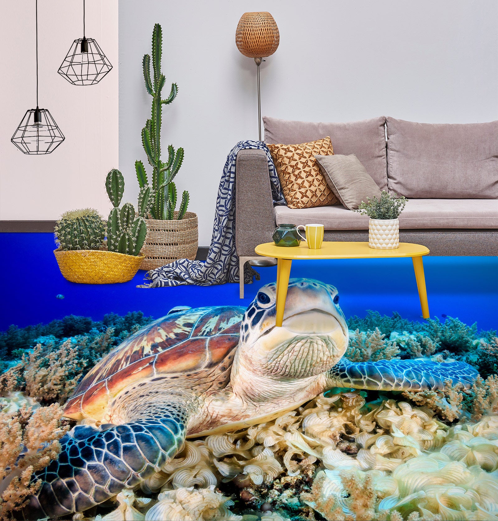 3D Serious Turtle 1392 Floor Mural  Wallpaper Murals Self-Adhesive Removable Print Epoxy