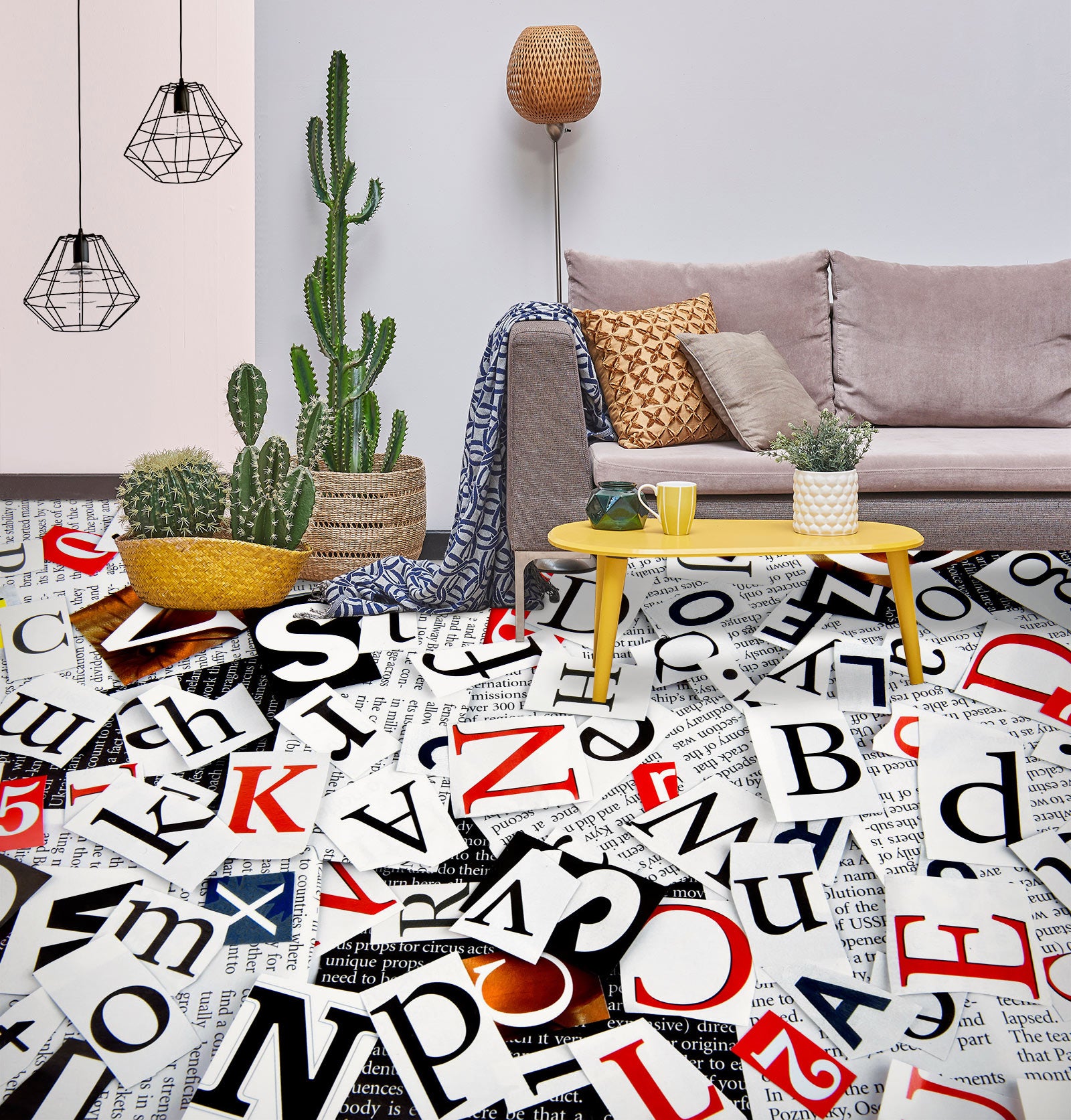 3D Black And Red Letters 1355 Floor Mural  Wallpaper Murals Self-Adhesive Removable Print Epoxy