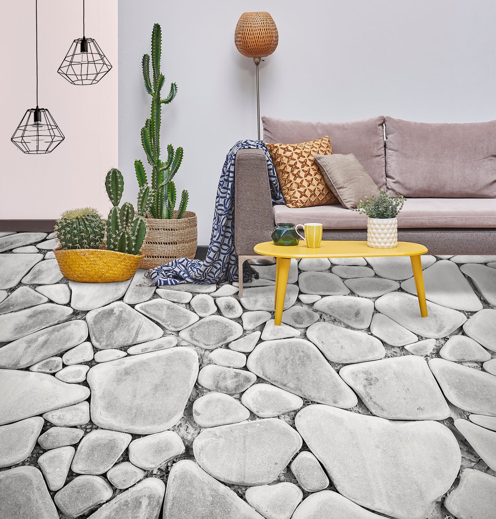3D Light Gray Stones 809 Floor Mural  Wallpaper Murals Rug & Mat Print Epoxy waterproof bath floor