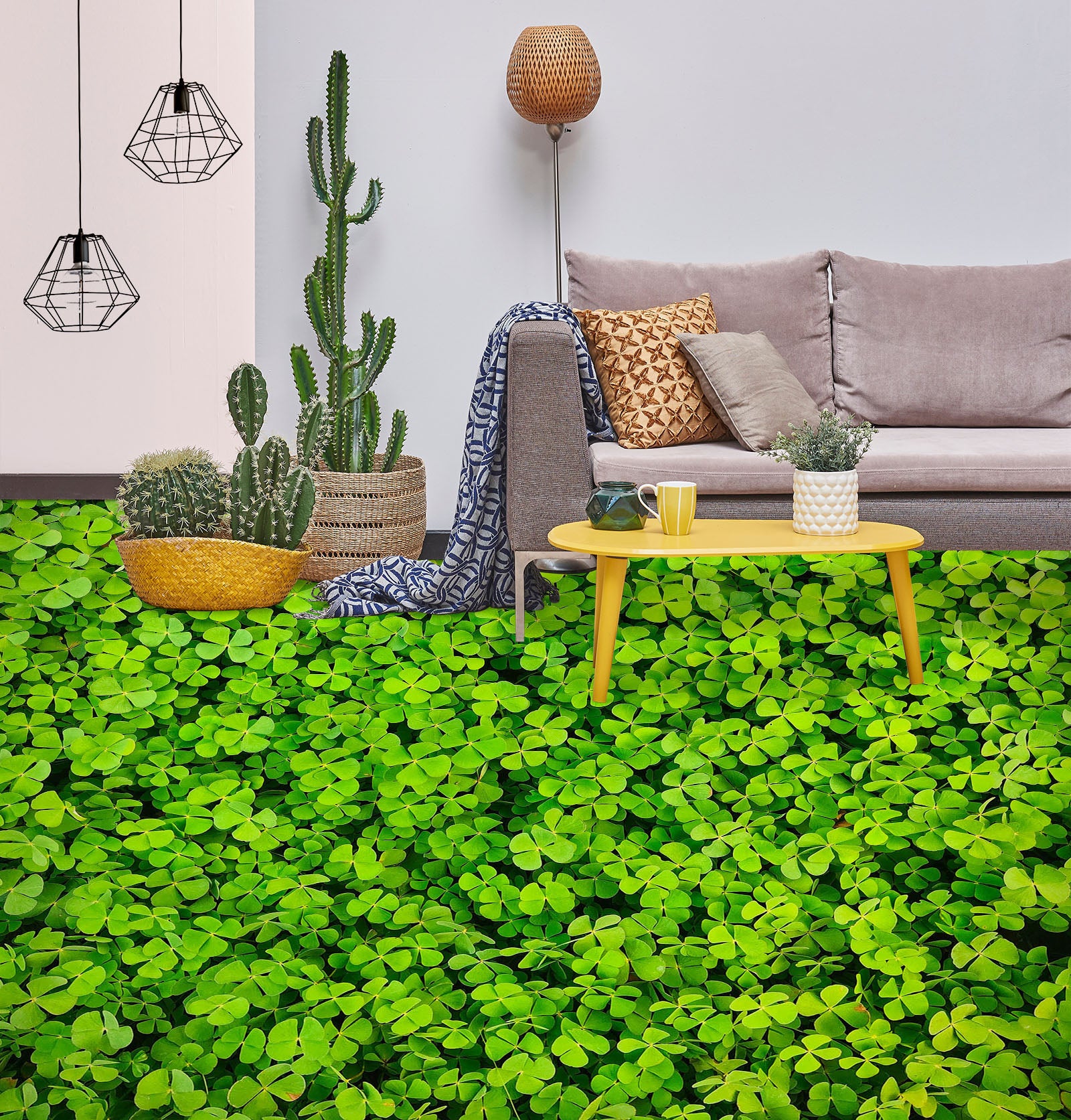 3D Lucky Four-leaf Clover 256 Floor Mural  Wallpaper Murals Rug & Mat Print Epoxy waterproof bath floor